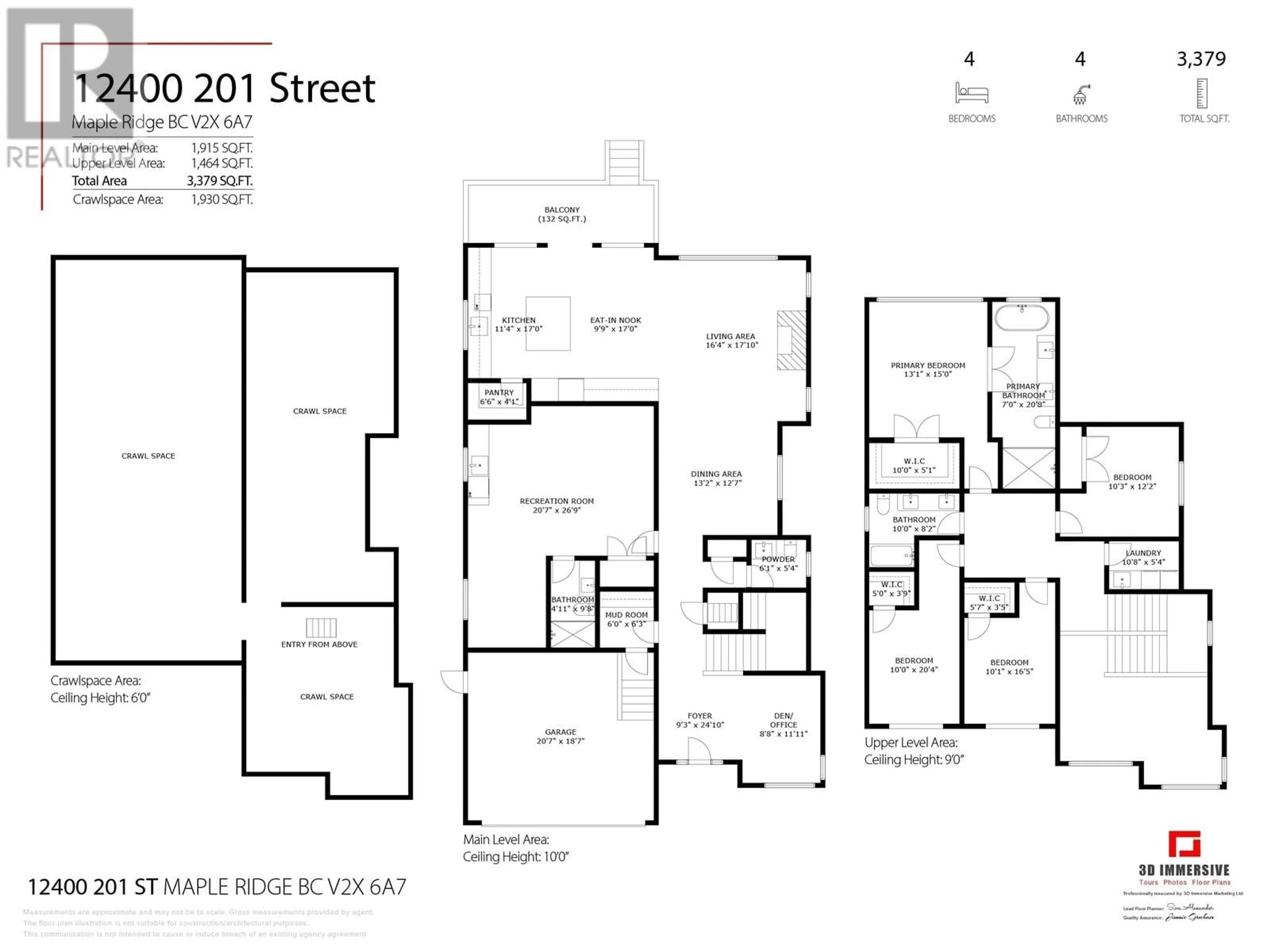 Floor plan for 12400 201 STREET, Maple Ridge British Columbia V2X6A7