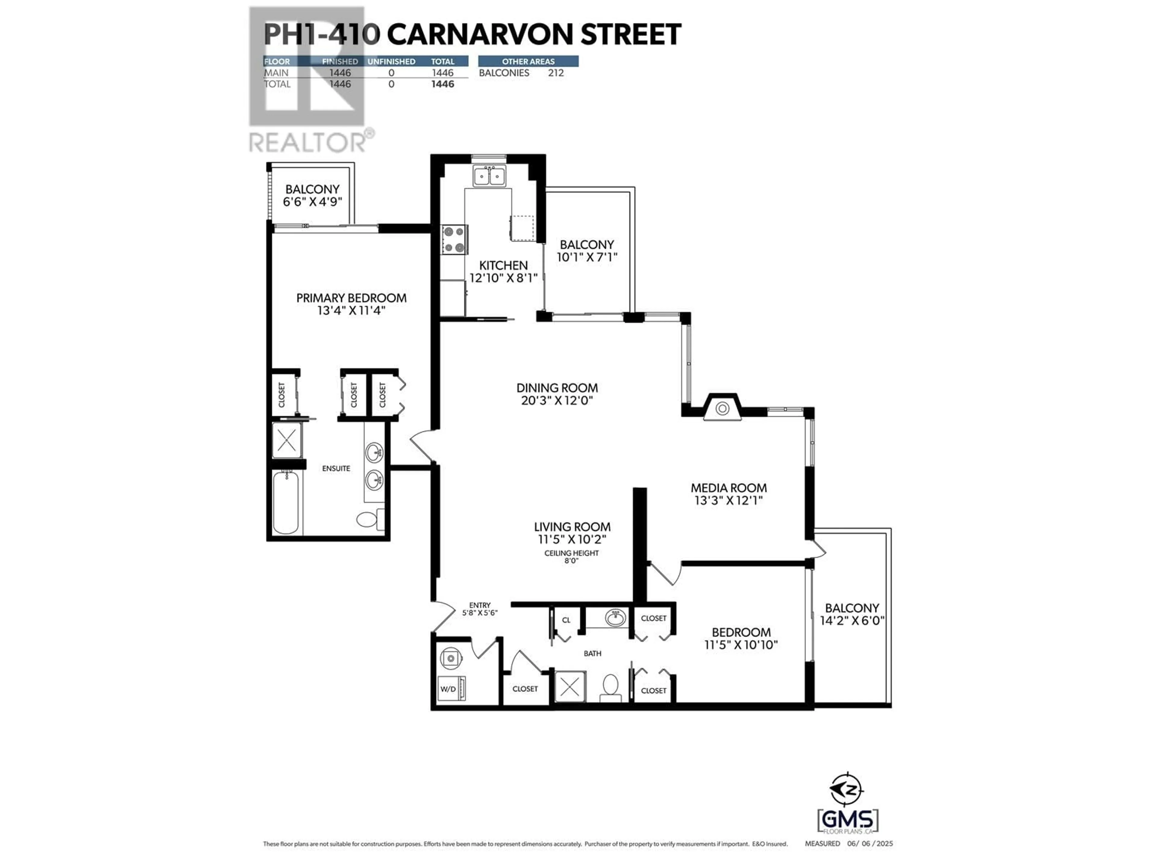 Floor plan for PH1 - 410 CARNARVON STREET, New Westminster British Columbia V3L5N9