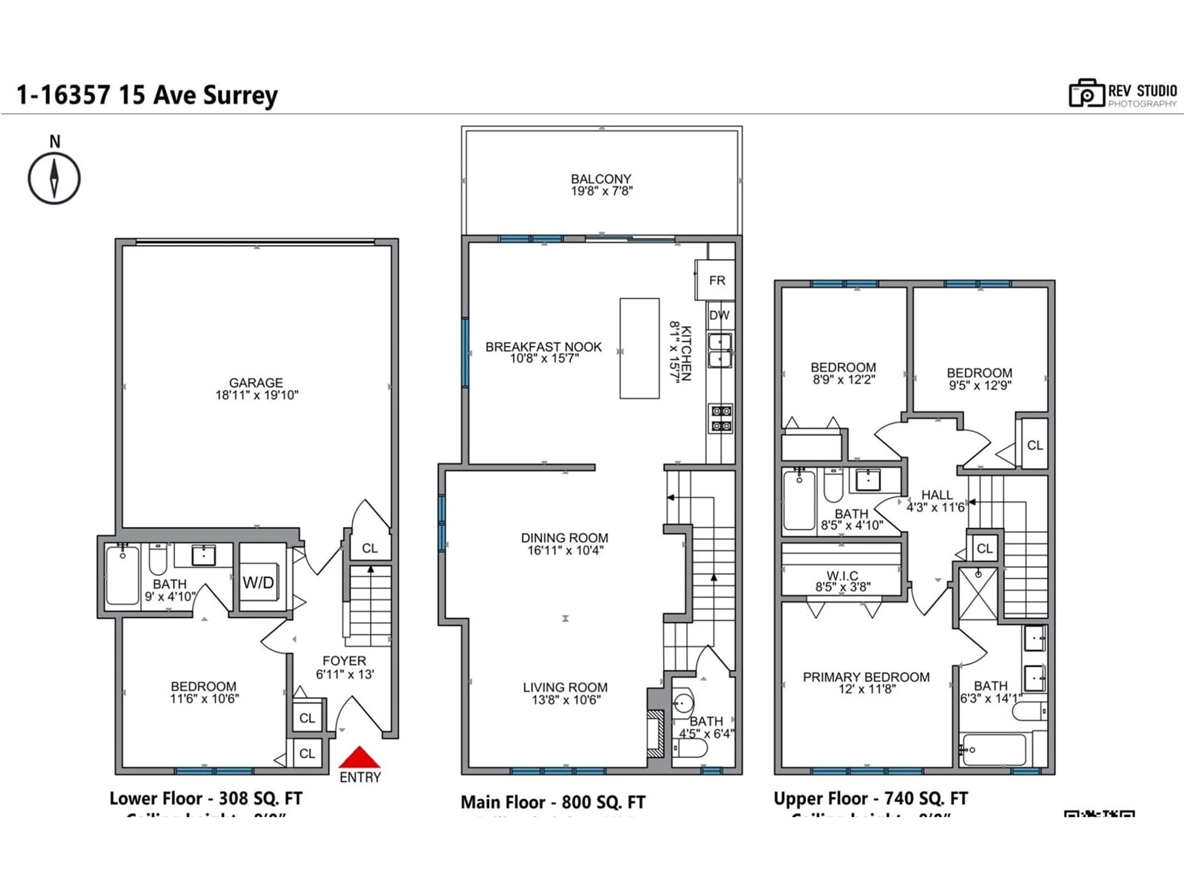 Floor plan for 1 - 16357 15, Surrey British Columbia V4A0C2