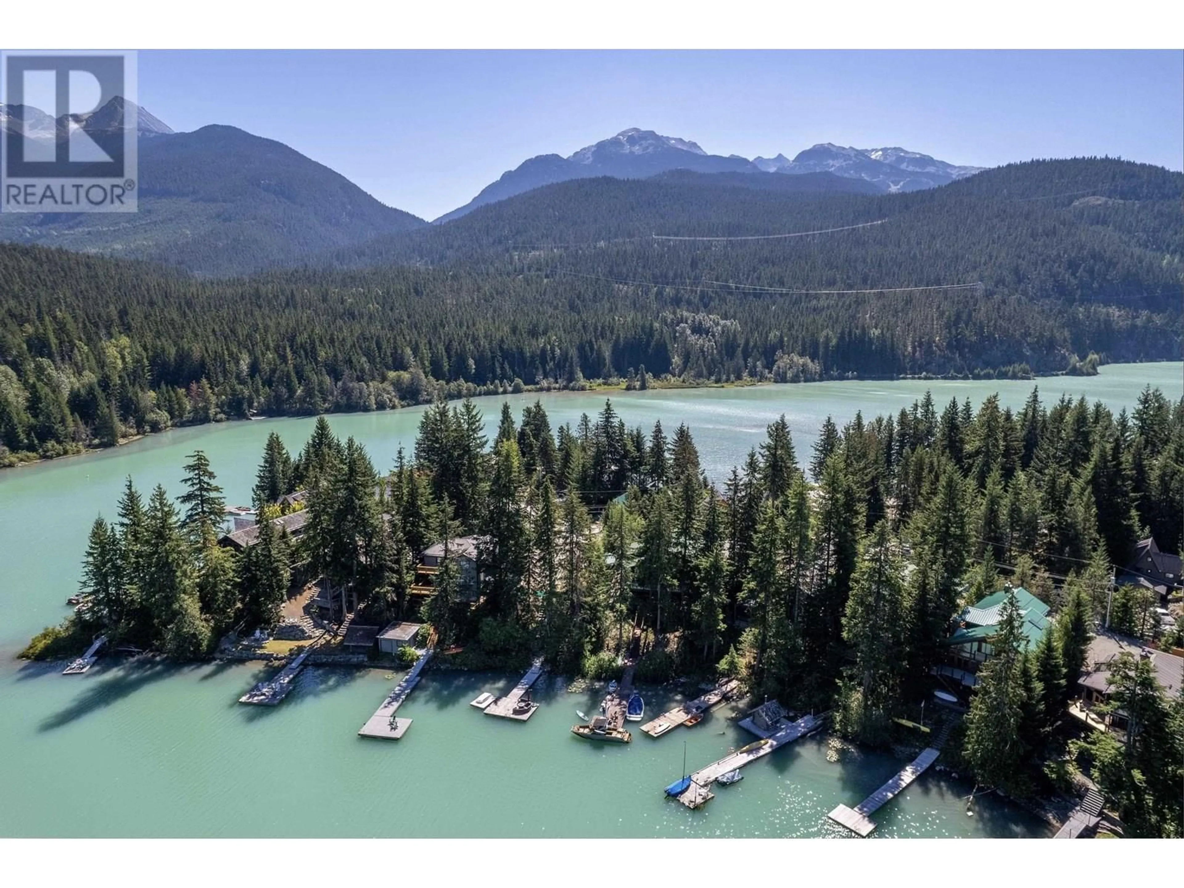 A pic from outside/outdoor area/front of a property/back of a property/a pic from drone, water/lake/river/ocean view for 9297 LAKESHORE DRIVE, Whistler British Columbia V8E0G6