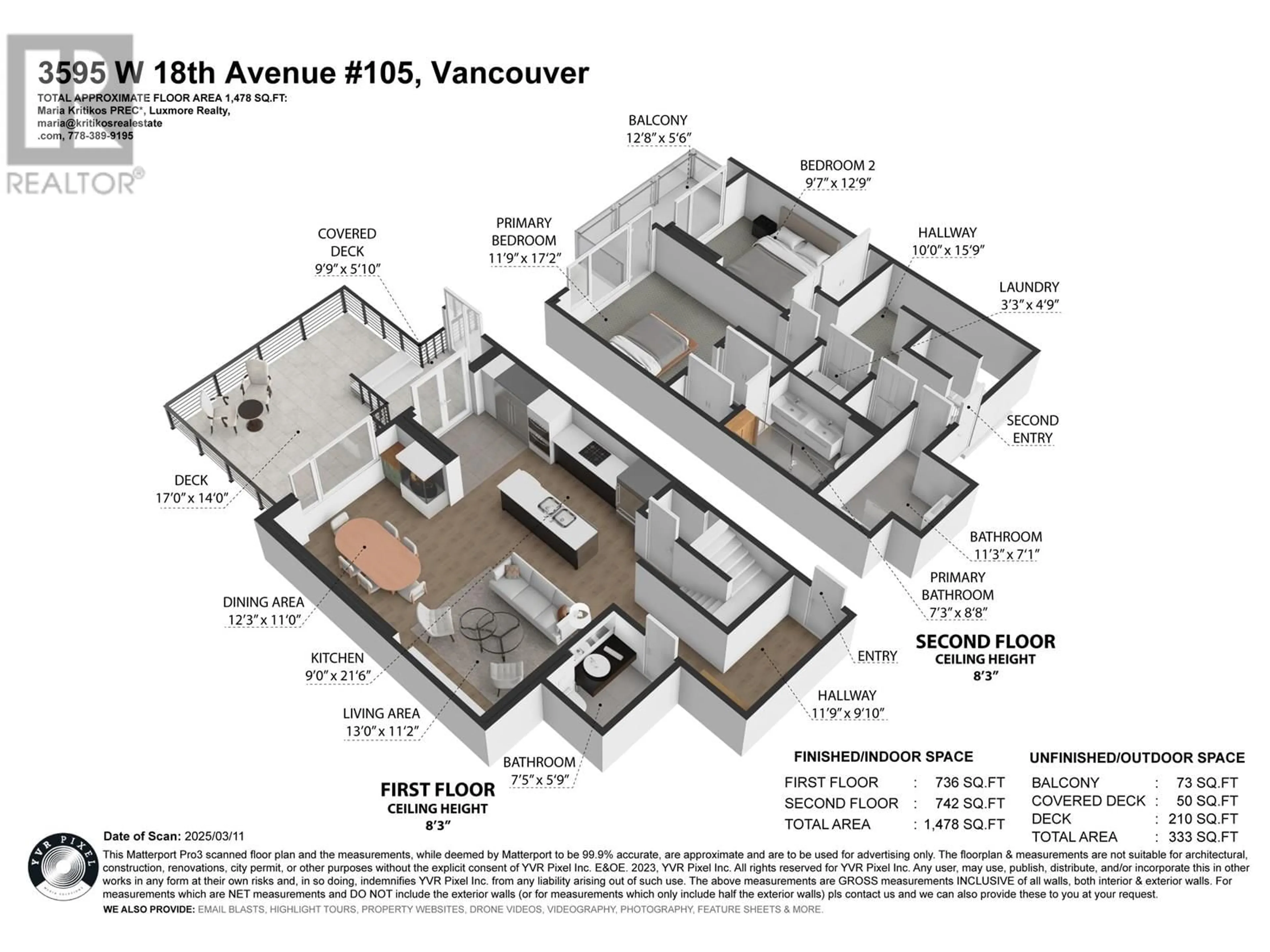 Floor plan for 105 - 3595 18TH AVENUE, Vancouver British Columbia V6S1A9