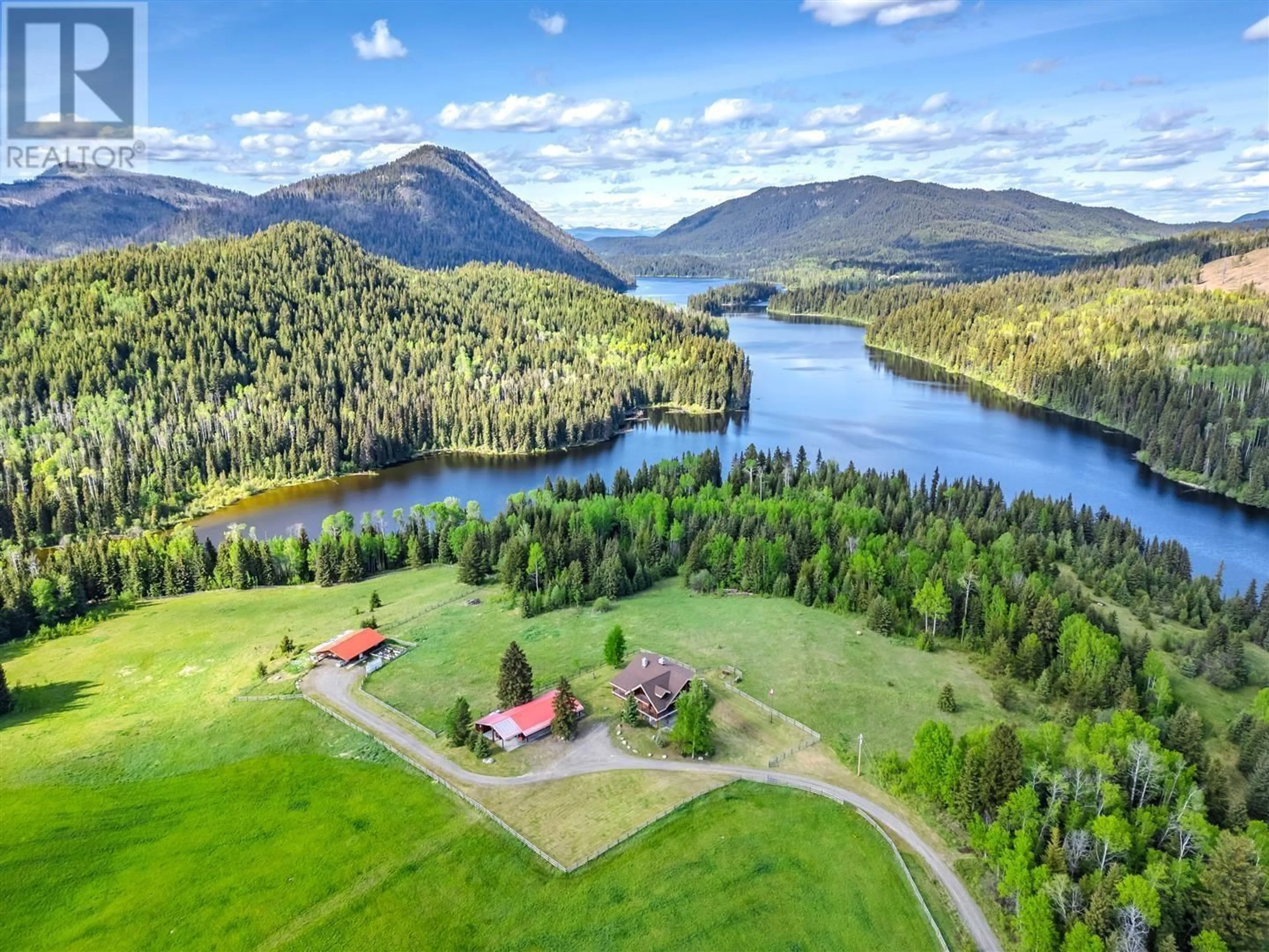 A pic from outside/outdoor area/front of a property/back of a property/a pic from drone, water/lake/river/ocean view for 5242 MAHOOD LAKE ROAD, Deka Lake / Sulphurous / Hathaway Lakes British Columbia V0K1X3