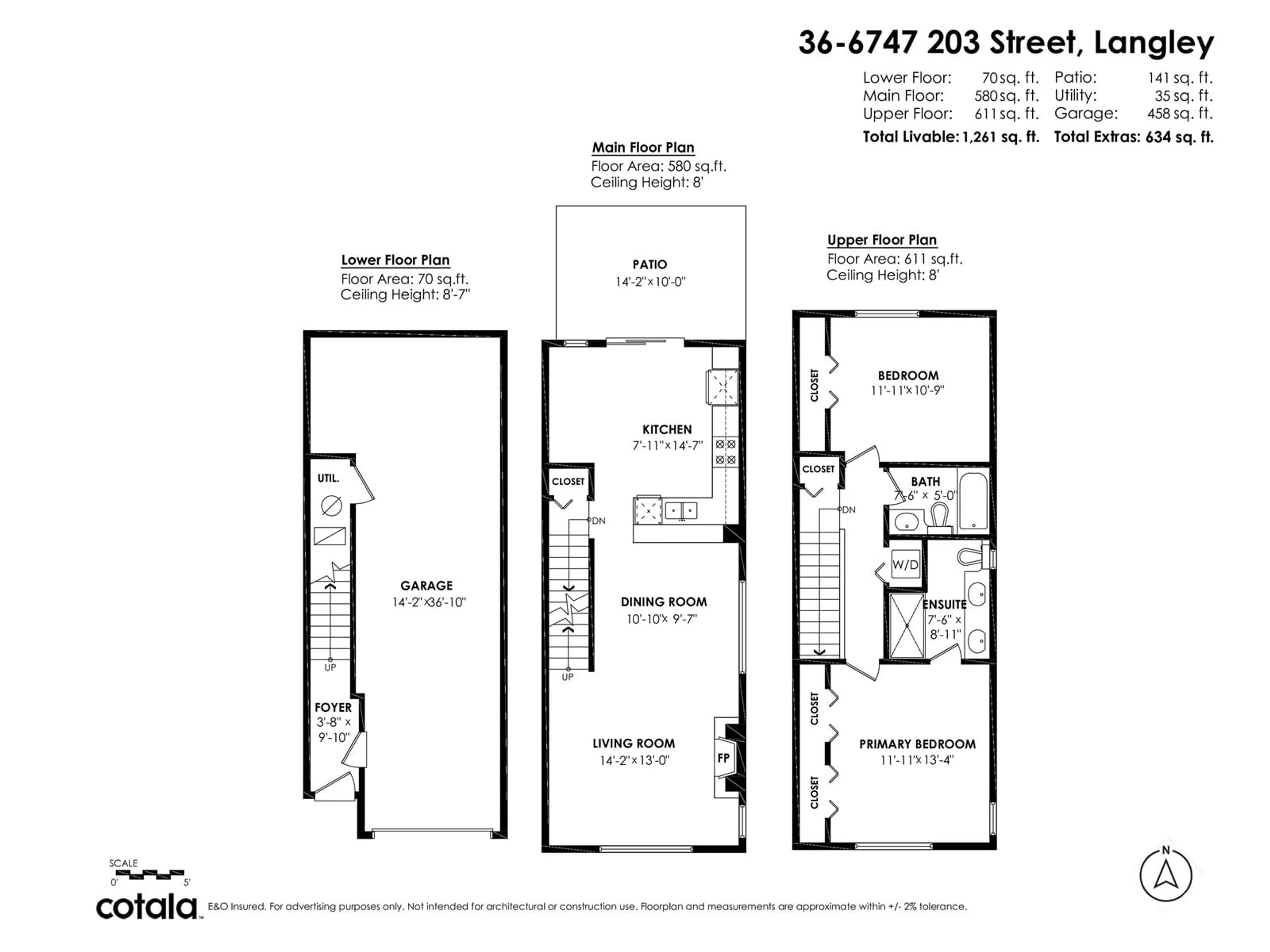 Floor plan for 36 - 6747 203, Langley British Columbia V2Y3B5