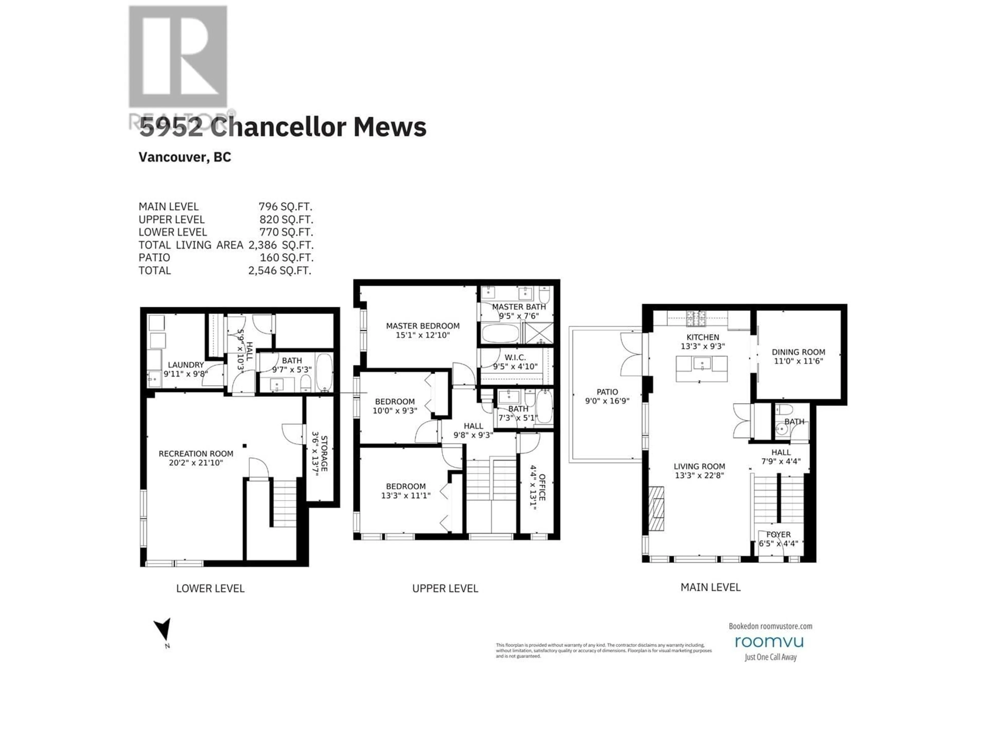 Floor plan for 5952 CHANCELLOR MEWS, Vancouver British Columbia V6T2L5