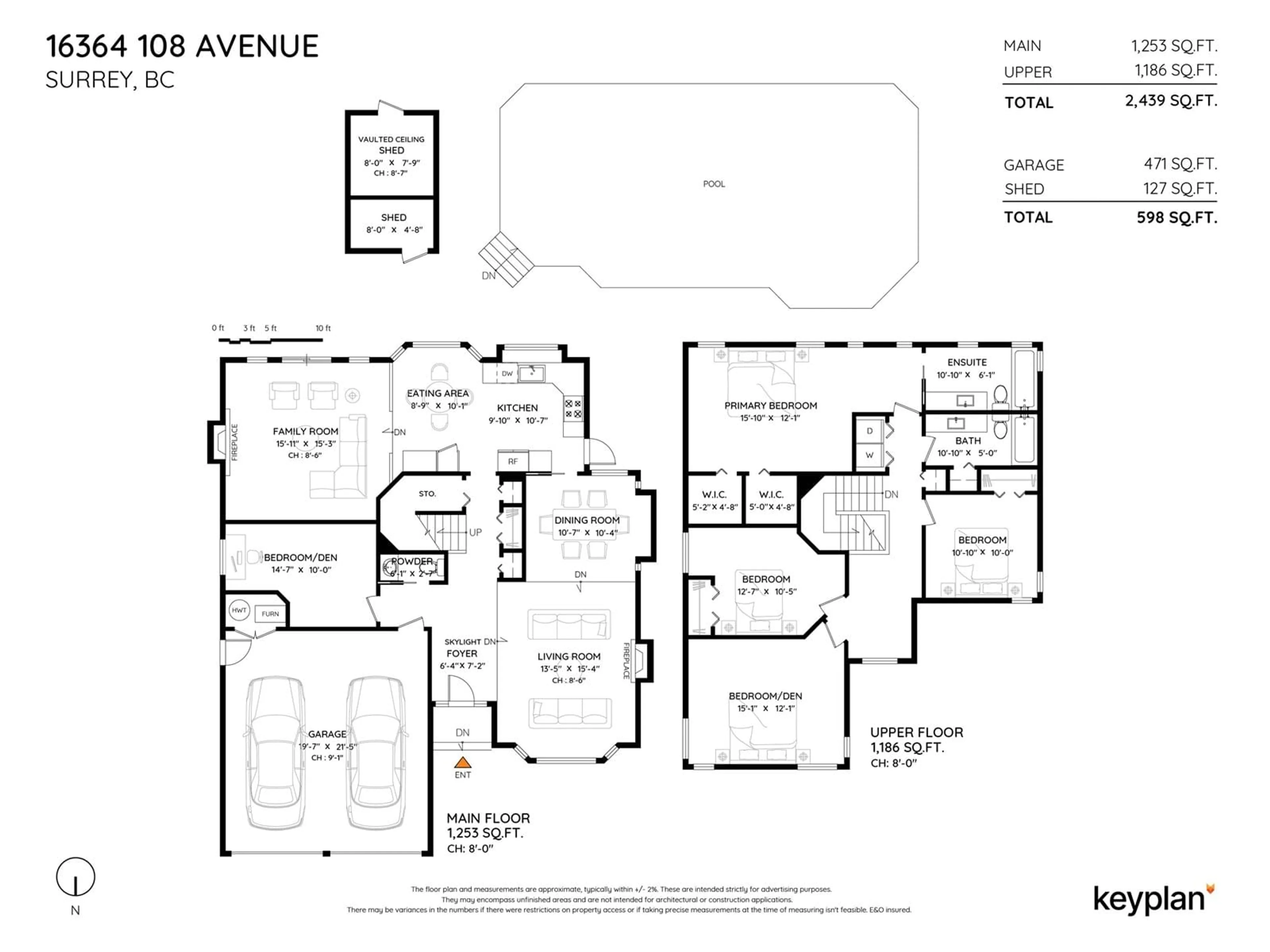 Floor plan for 16364 108, Surrey British Columbia V4N1M2