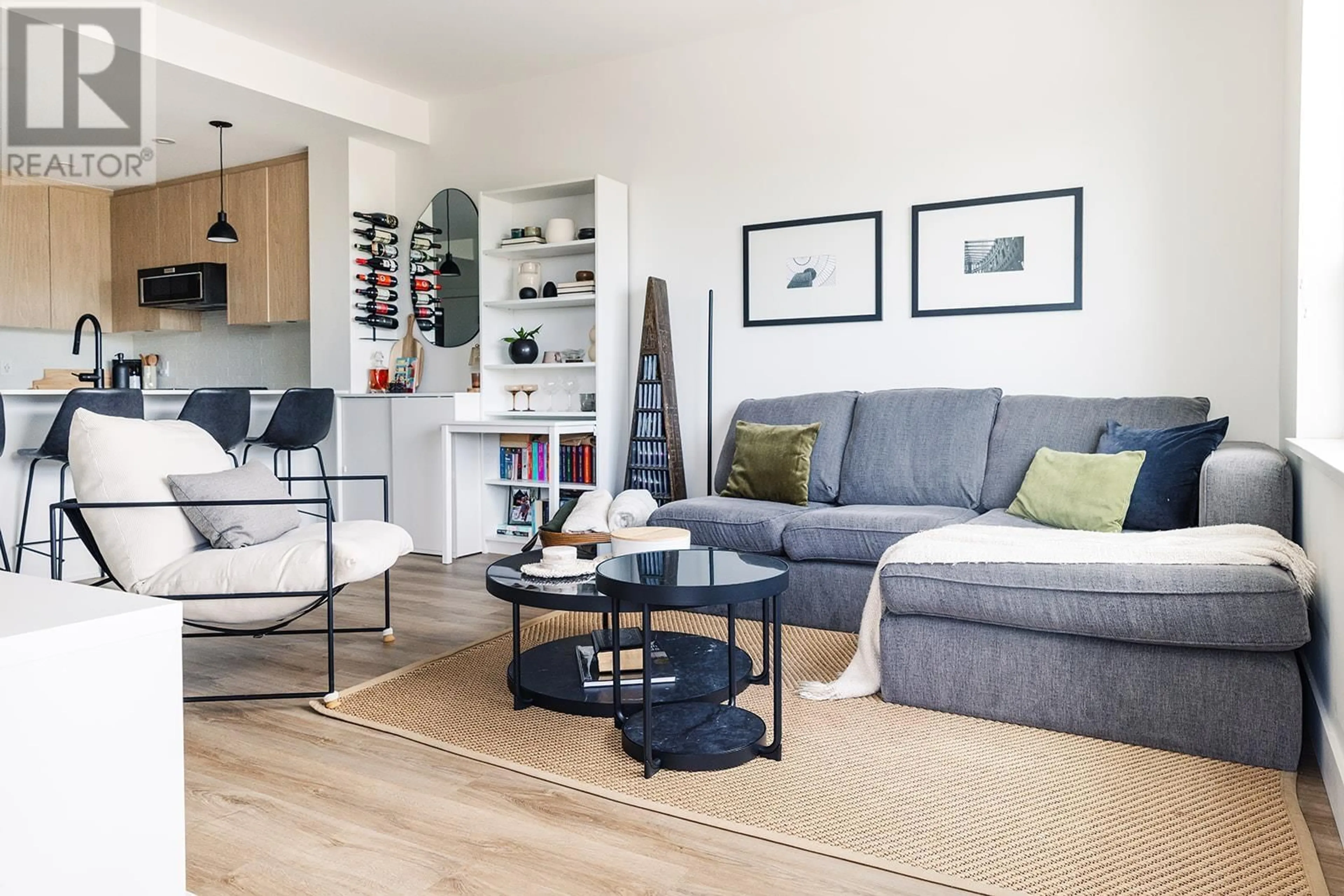 Living room with furniture, wood/laminate floor for 1201 - 2180 KELLY AVENUE, Port Coquitlam British Columbia V3C0S6