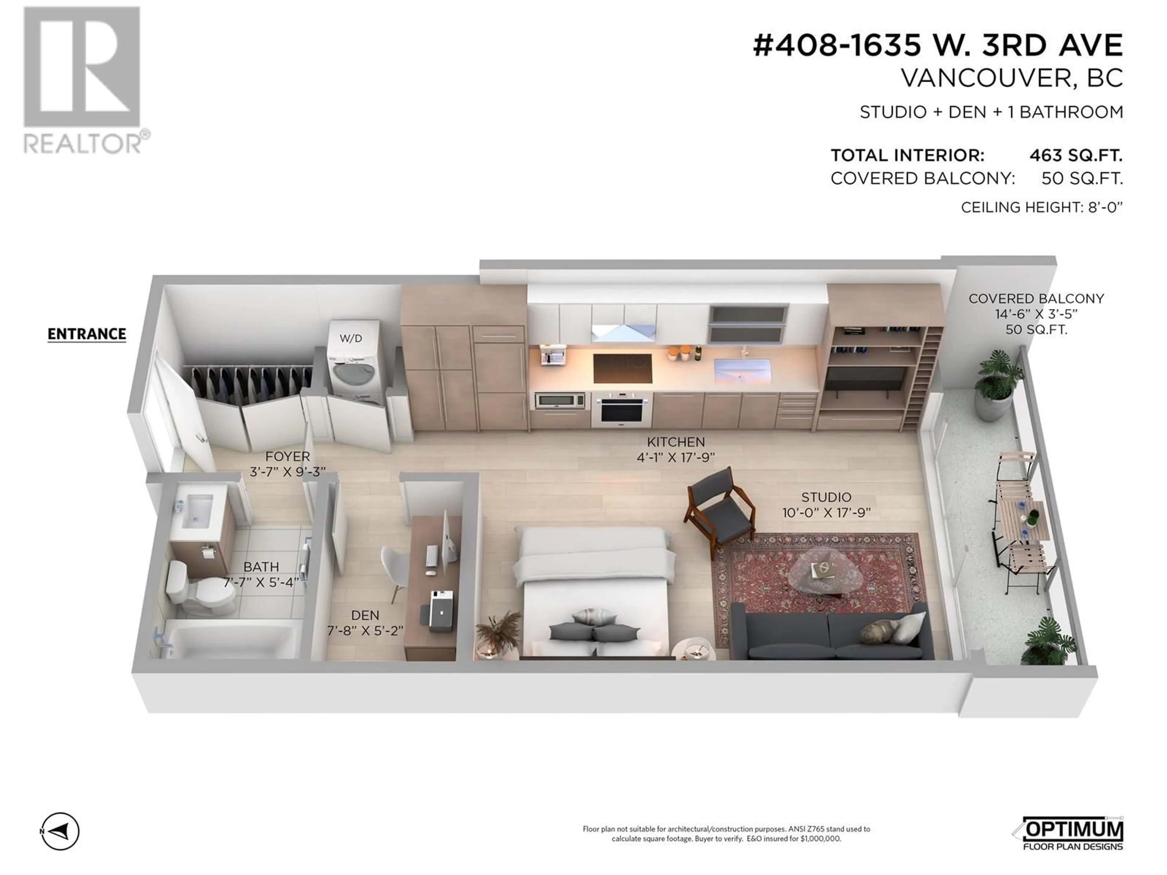 Floor plan for 408 - 1635 3RD AVENUE, Vancouver British Columbia V6J0B6