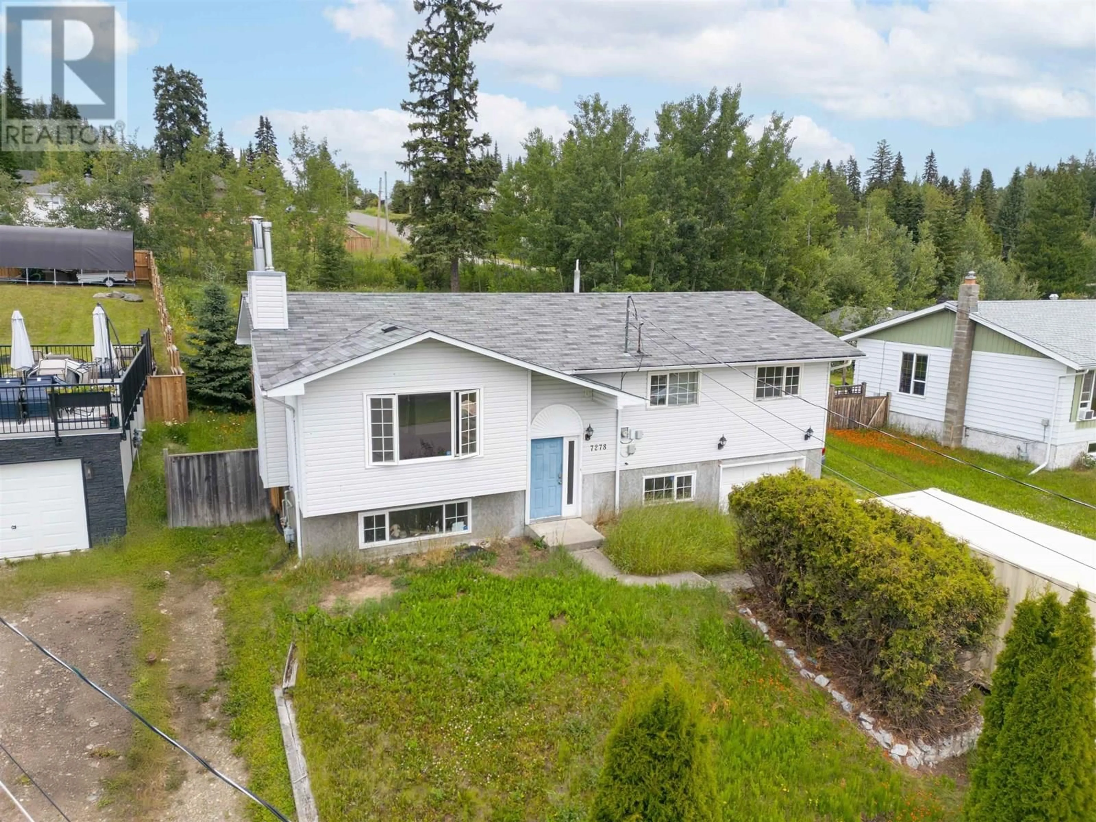 A pic from outside/outdoor area/front of a property/back of a property/a pic from drone, unknown for 7278 THOMPSON DRIVE, Prince George British Columbia V2N5N4