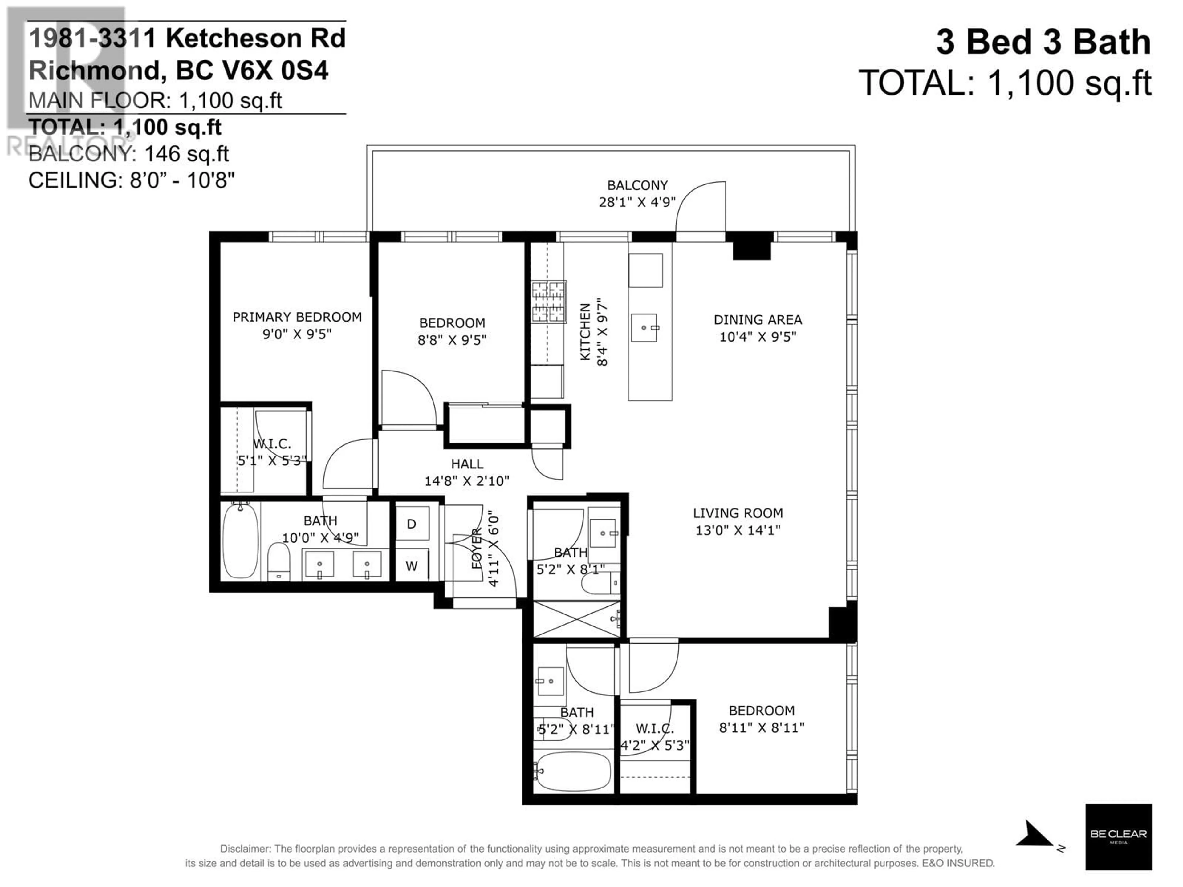 Floor plan for 1981 - 3311 KETCHESON ROAD, Richmond British Columbia V6X0S4