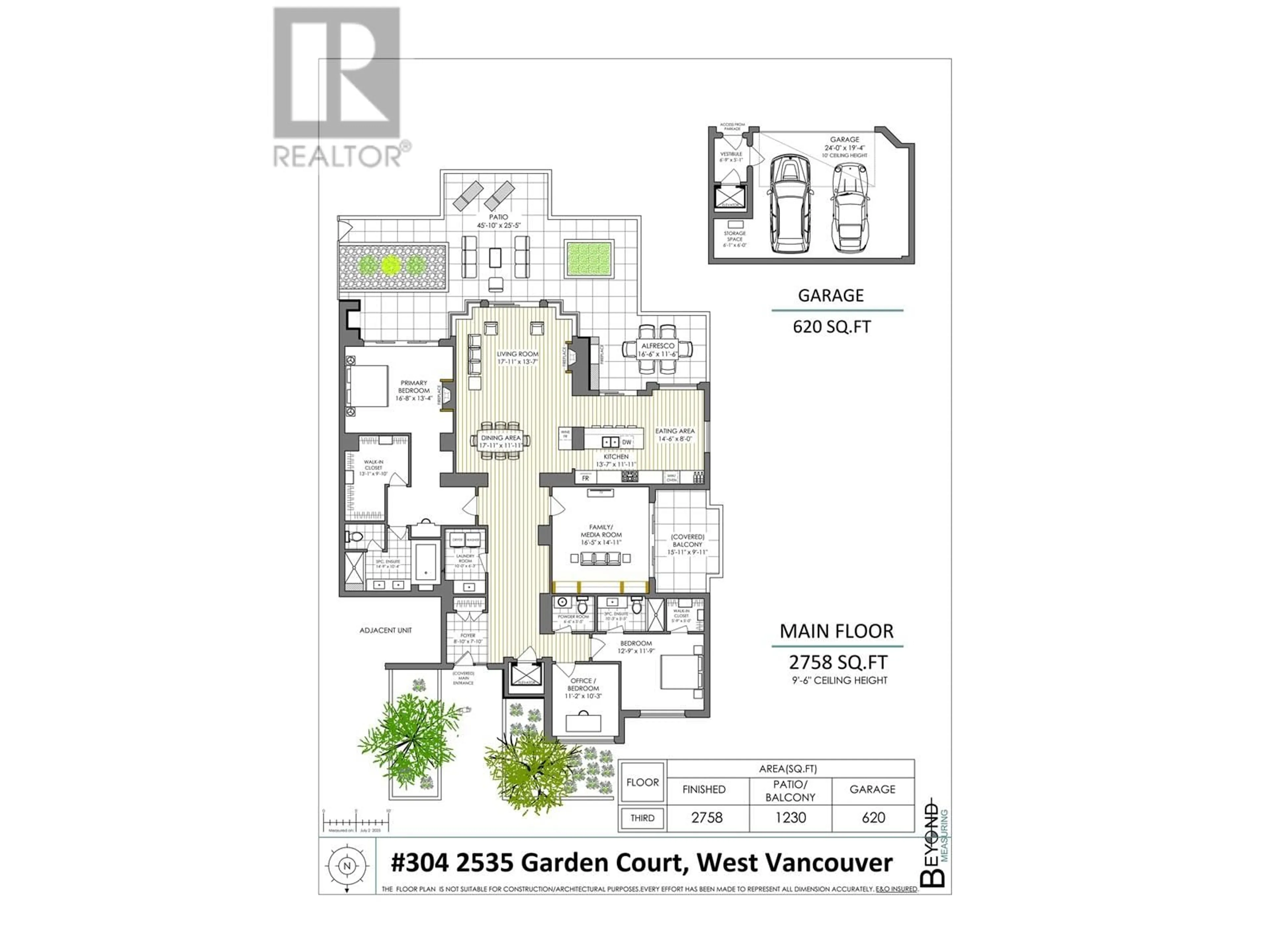 Floor plan for 304 - 2535 GARDEN COURT, West Vancouver British Columbia V7S0A1