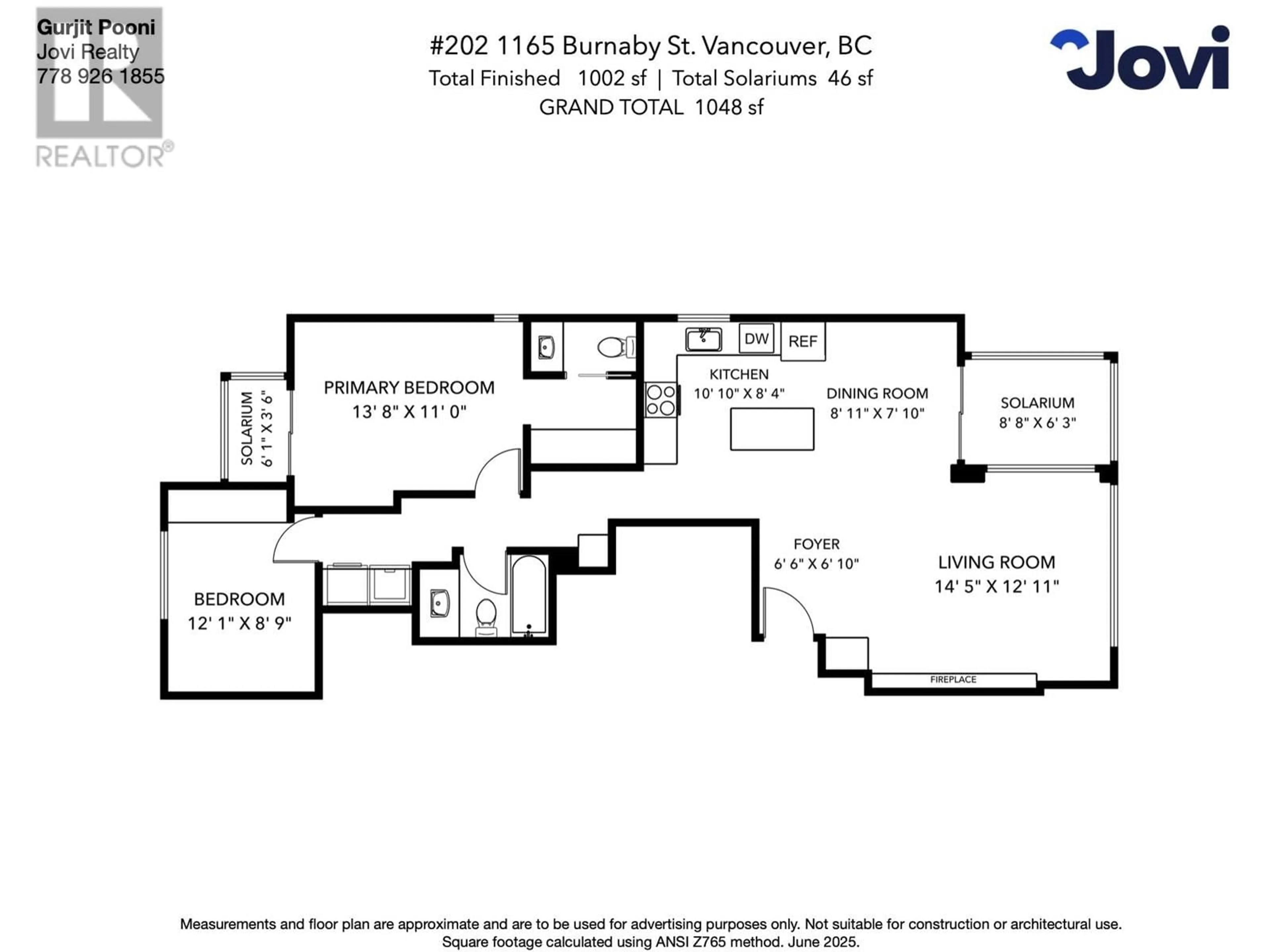 Floor plan for 202 - 1165 BURNABY STREET, Vancouver British Columbia V6E1P3