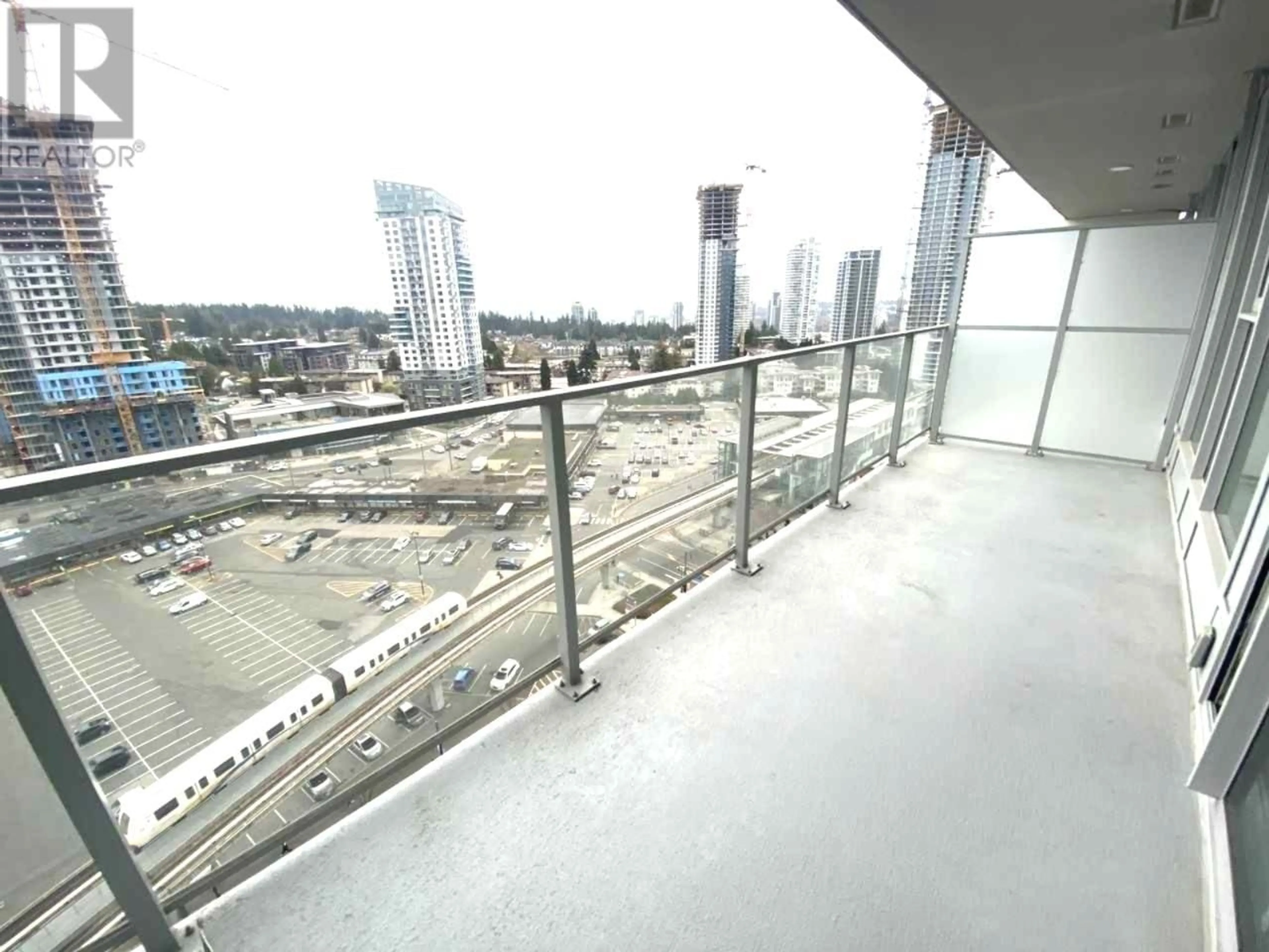 Balcony in the apartment, city buildings view from balcony for 1407 - 567 CLARKE ROAD, Coquitlam British Columbia V3J0K7
