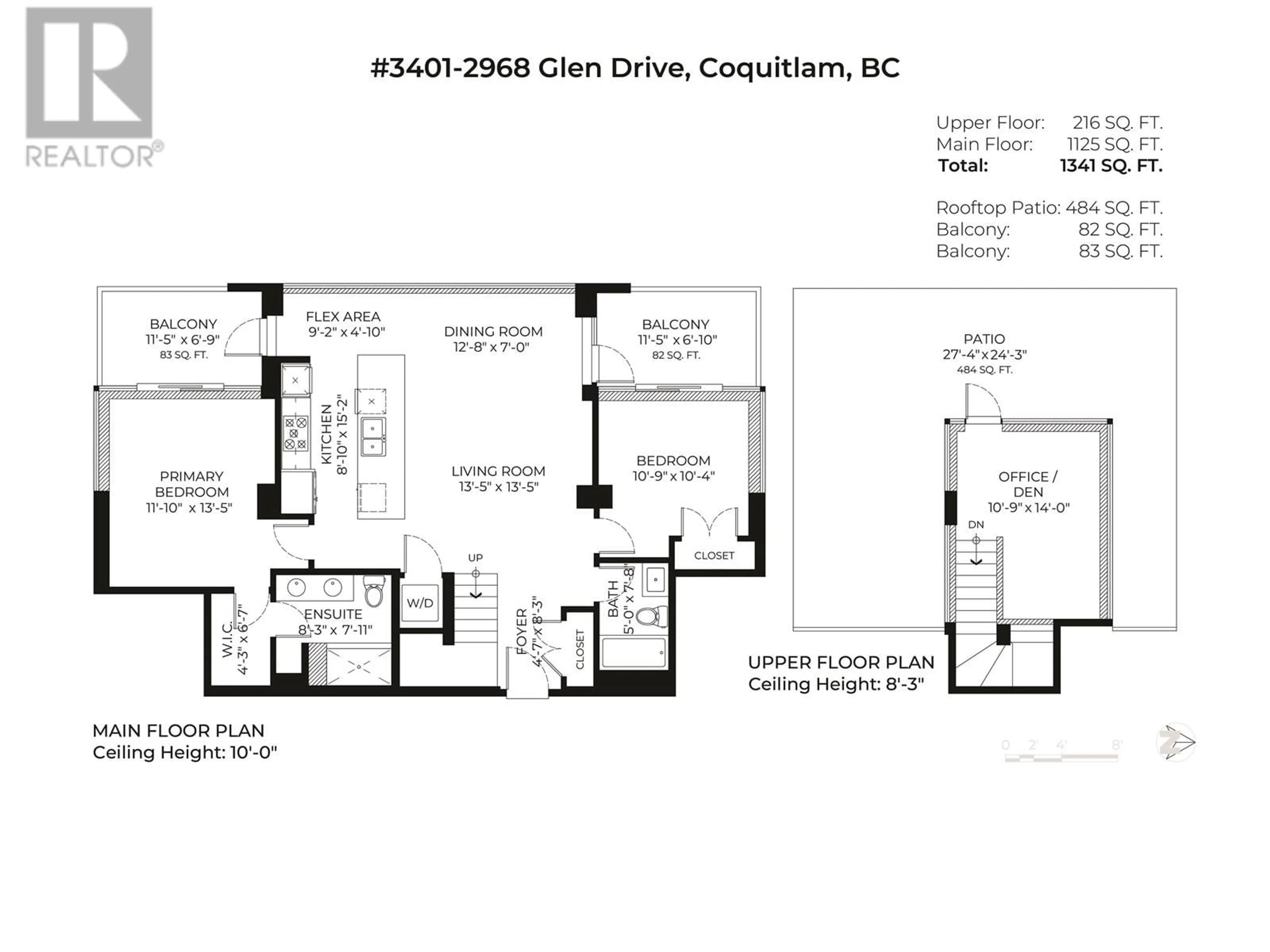 Floor plan for 3401 - 2968 GLEN DRIVE, Coquitlam British Columbia V3B0C4