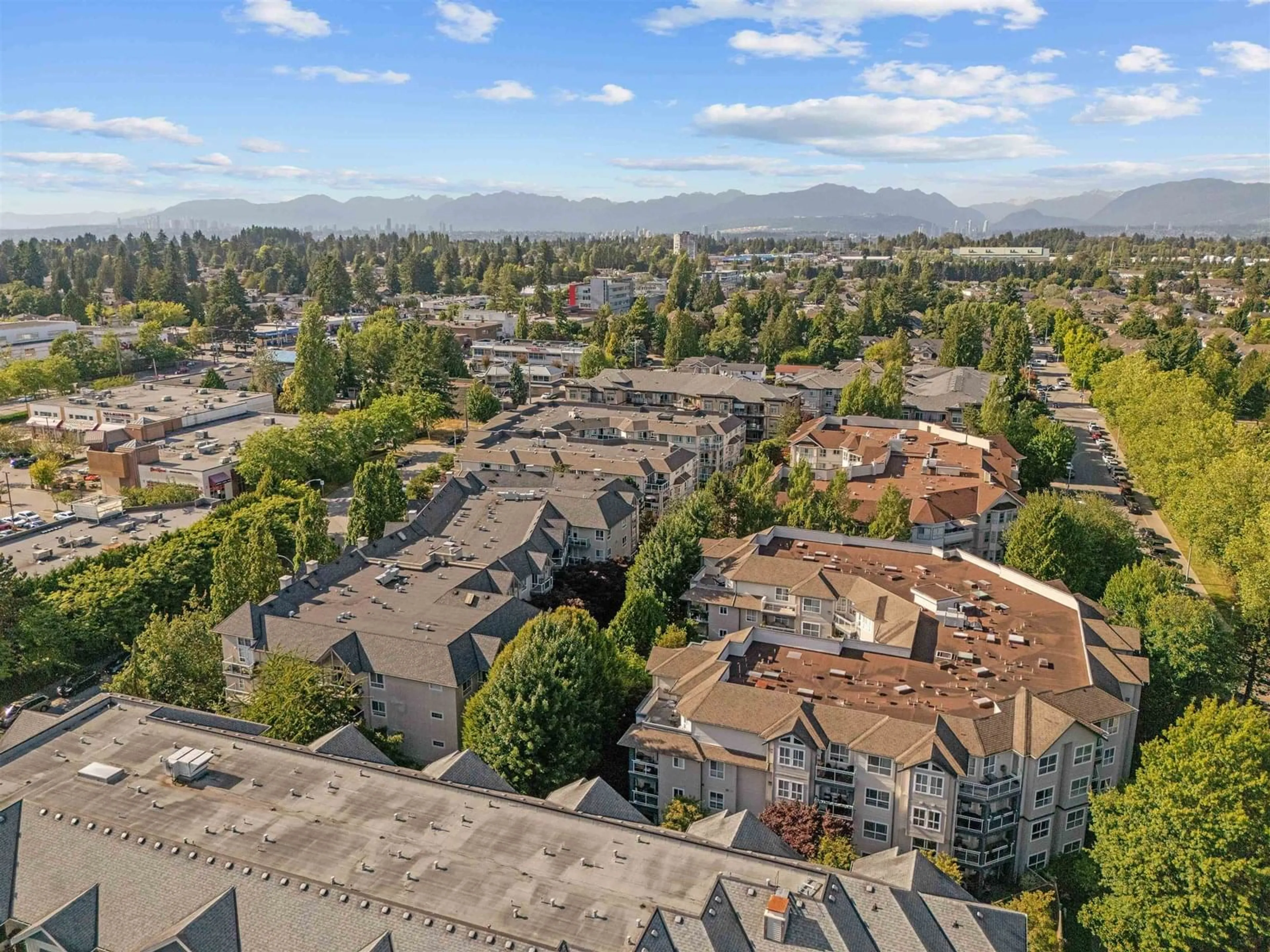 A pic from outside/outdoor area/front of a property/back of a property/a pic from drone, mountain view for 312 - 8110 120A, Surrey British Columbia V3W3P3