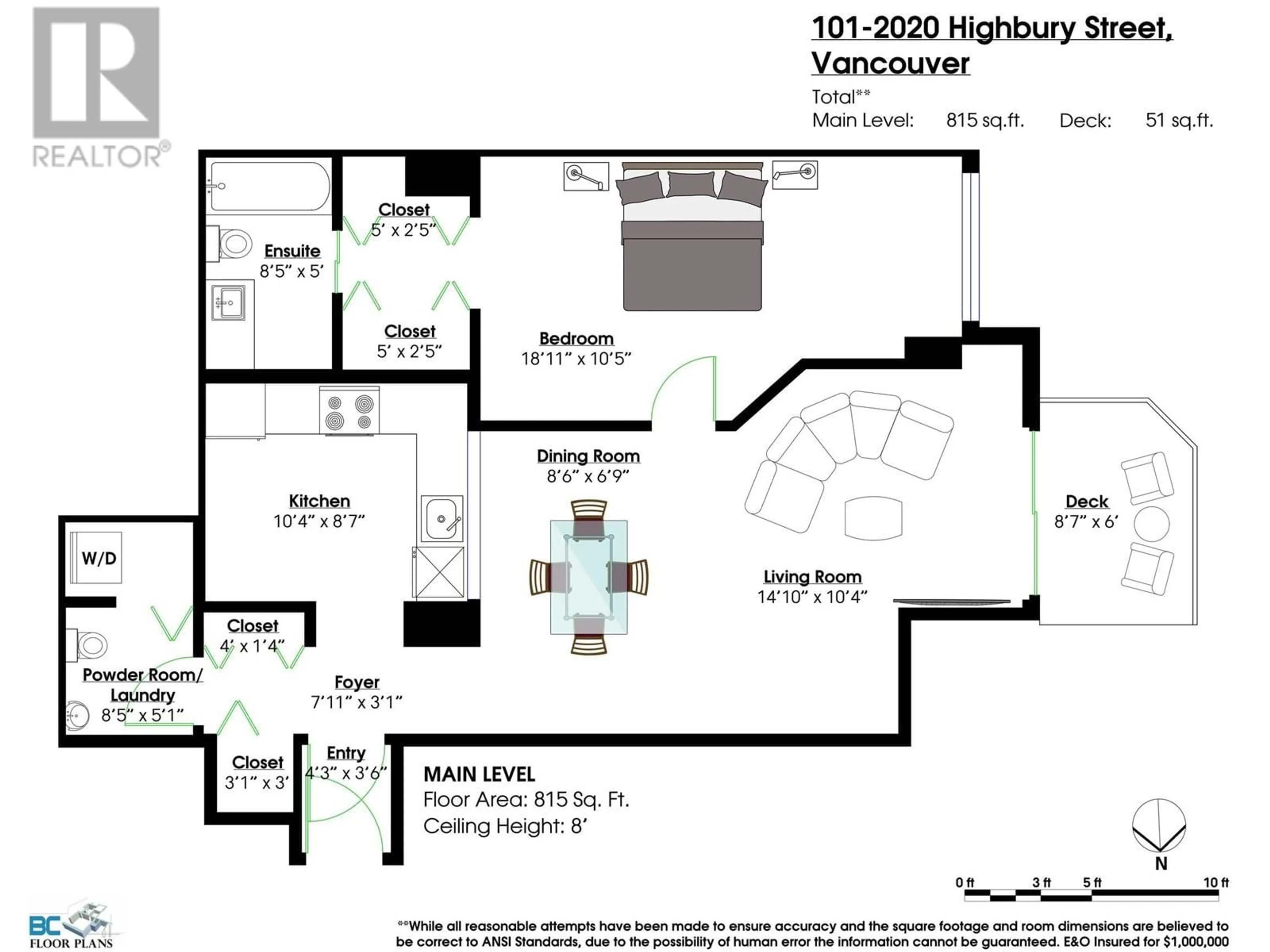 Floor plan for 101 - 2020 HIGHBURY STREET, Vancouver British Columbia V6R4N9