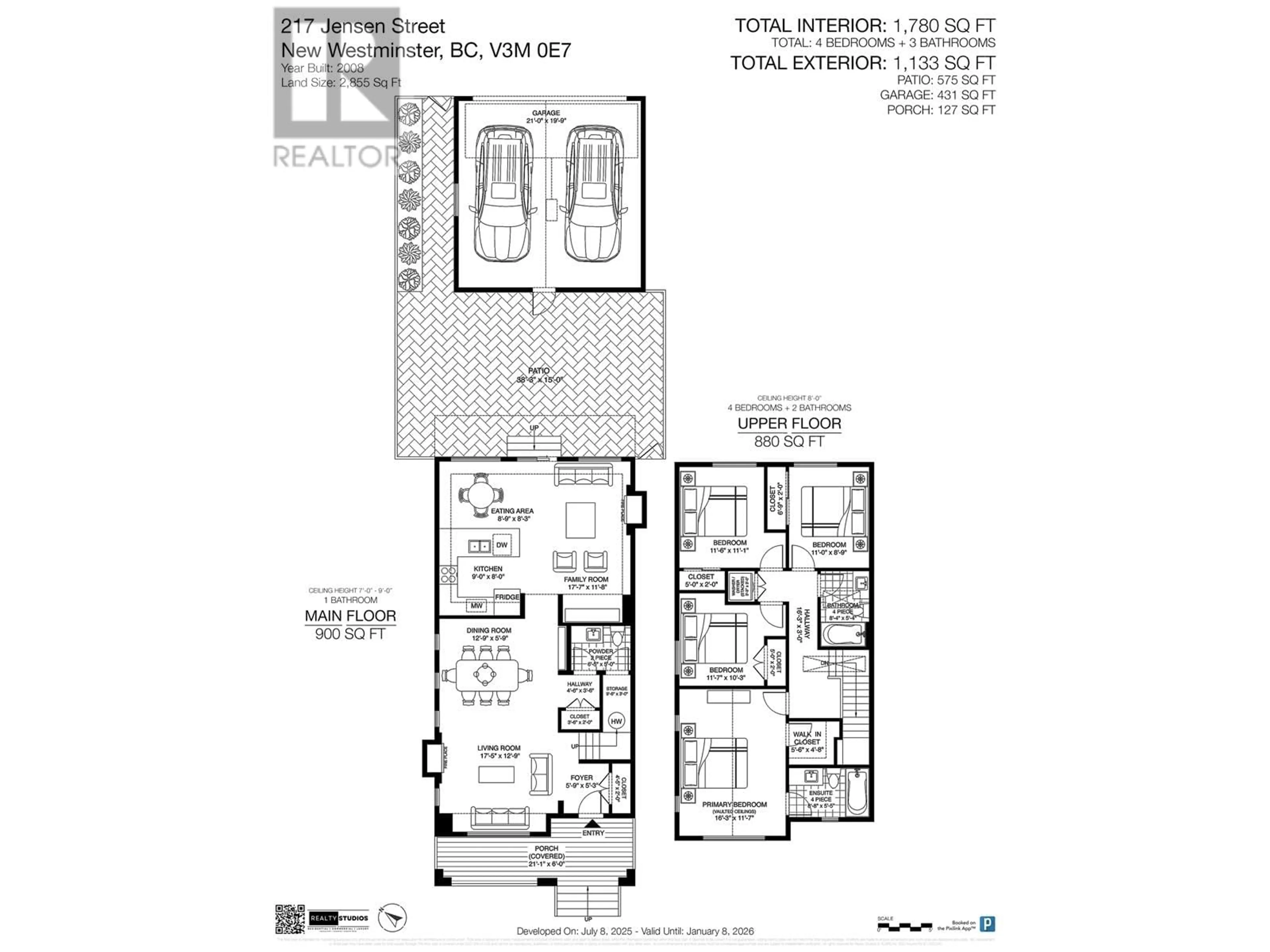 Floor plan for 217 JENSEN STREET, New Westminster British Columbia V3M0E7