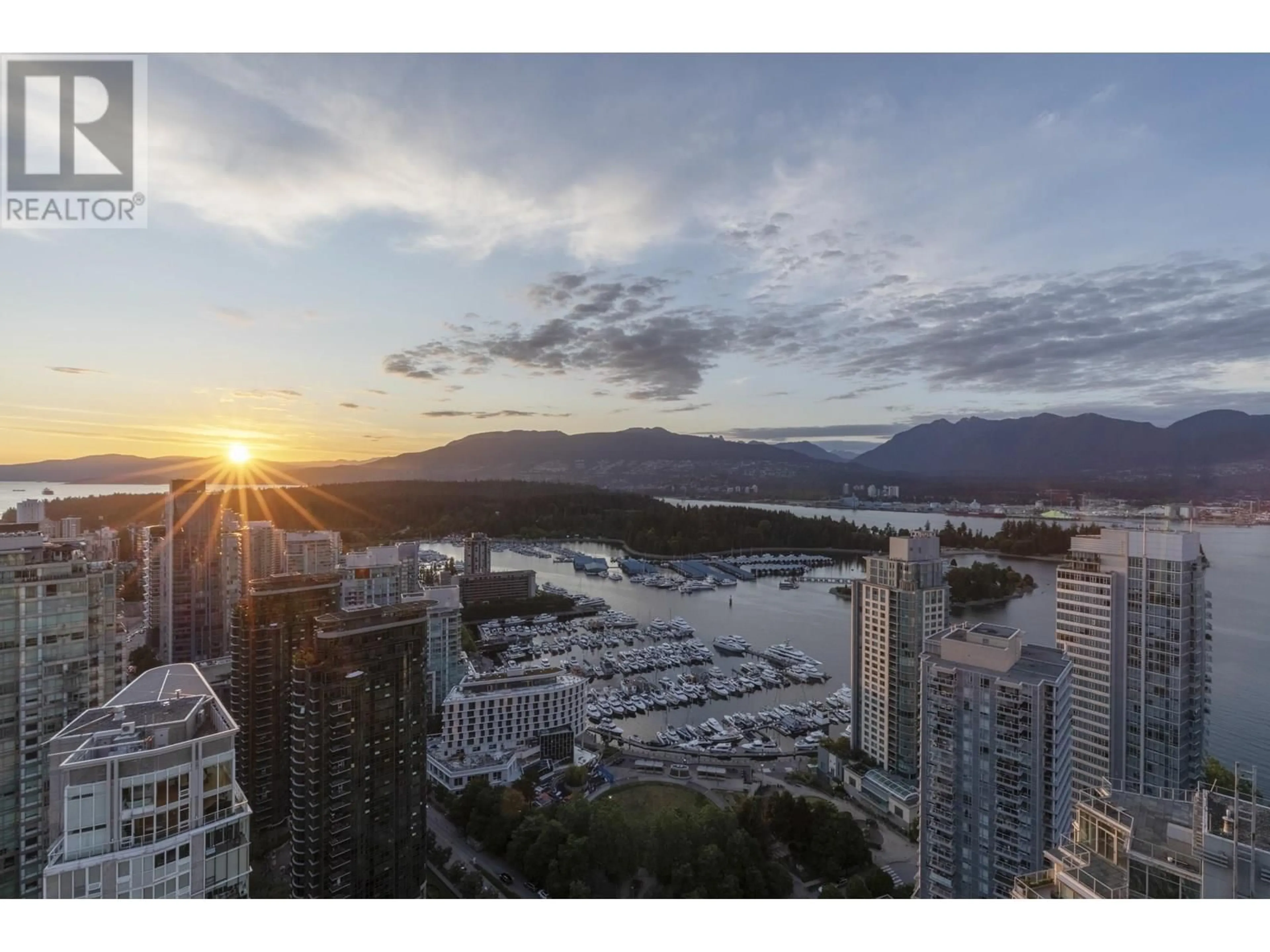 A pic from outside/outdoor area/front of a property/back of a property/a pic from drone, water/lake/river/ocean view for 3701 - 1211 MELVILLE STREET, Vancouver British Columbia V6E0A7