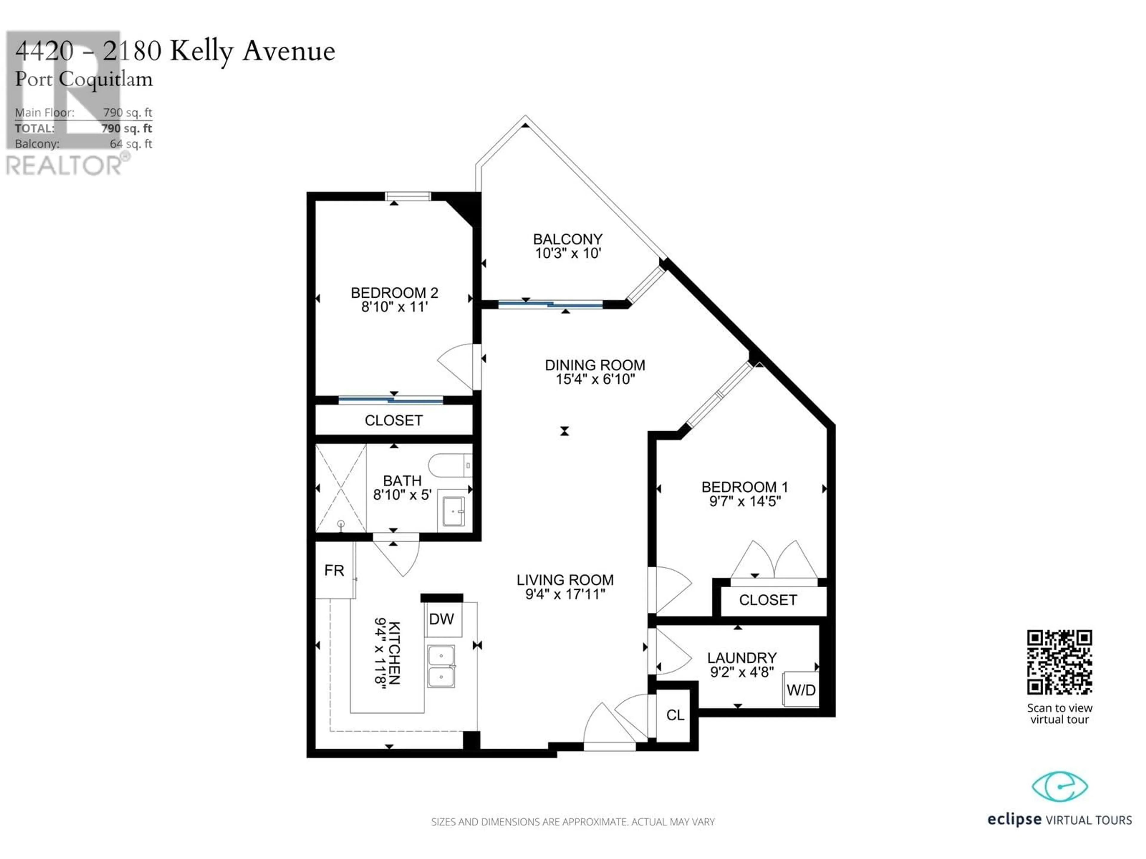 Floor plan for 4420 - 2180 KELLY AVENUE, Port Coquitlam British Columbia V3C0L1