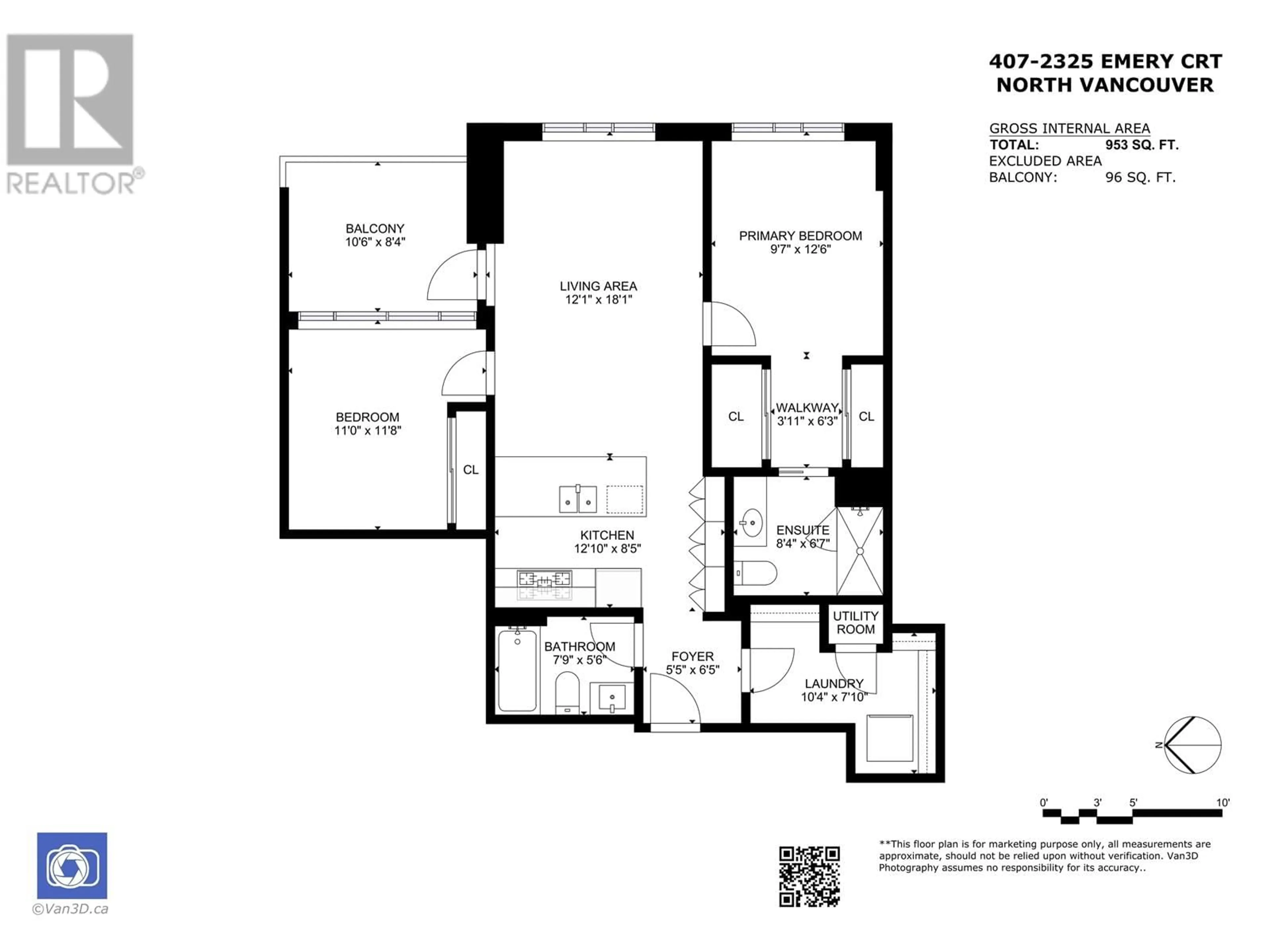 Floor plan for 407 - 2325 EMERY COURT, North Vancouver British Columbia V7J0E8