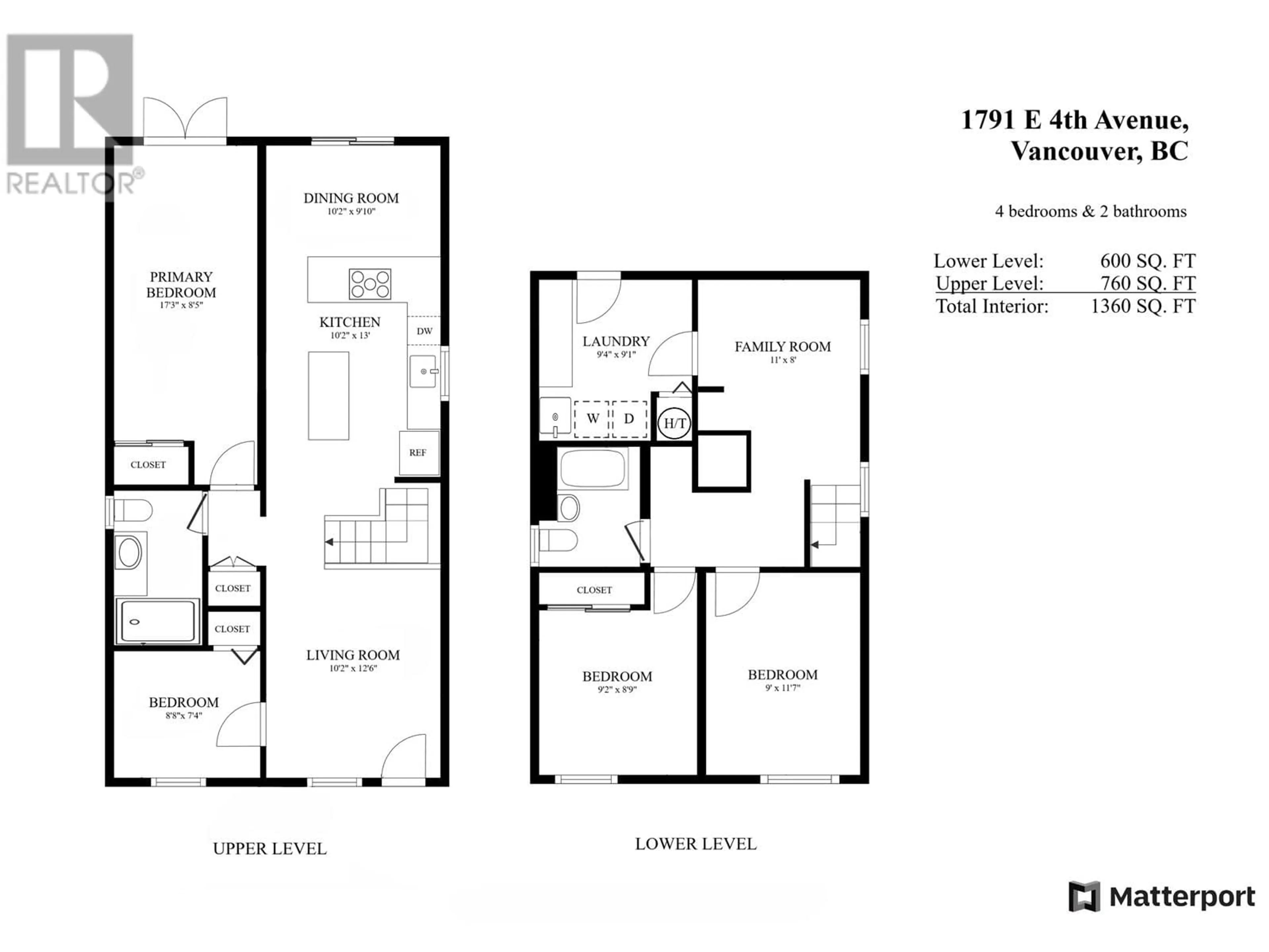 Floor plan for 1791 4TH AVENUE, Vancouver British Columbia V5N1J9