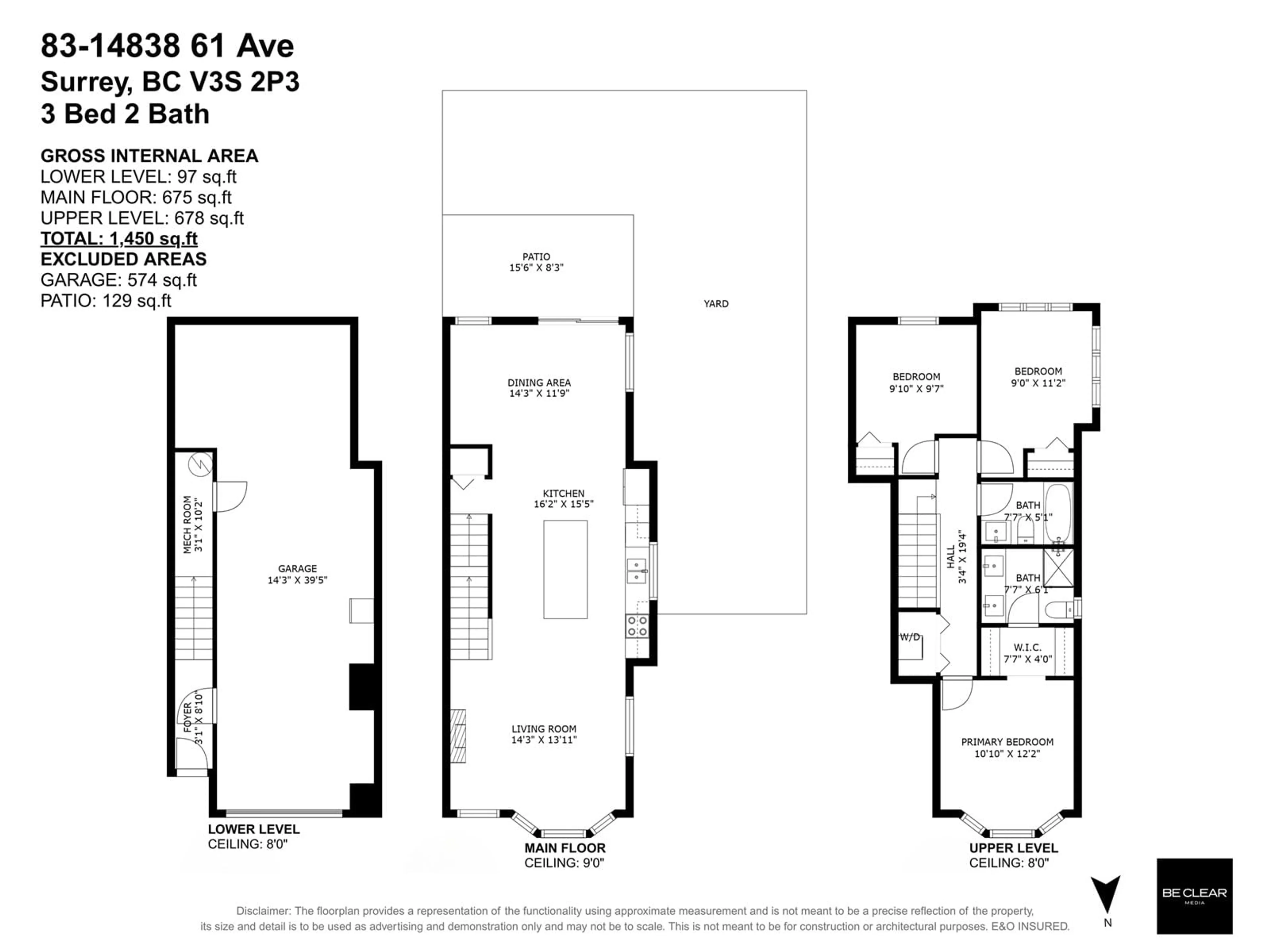 Floor plan for 83 - 14838 61, Surrey British Columbia V3S2P3