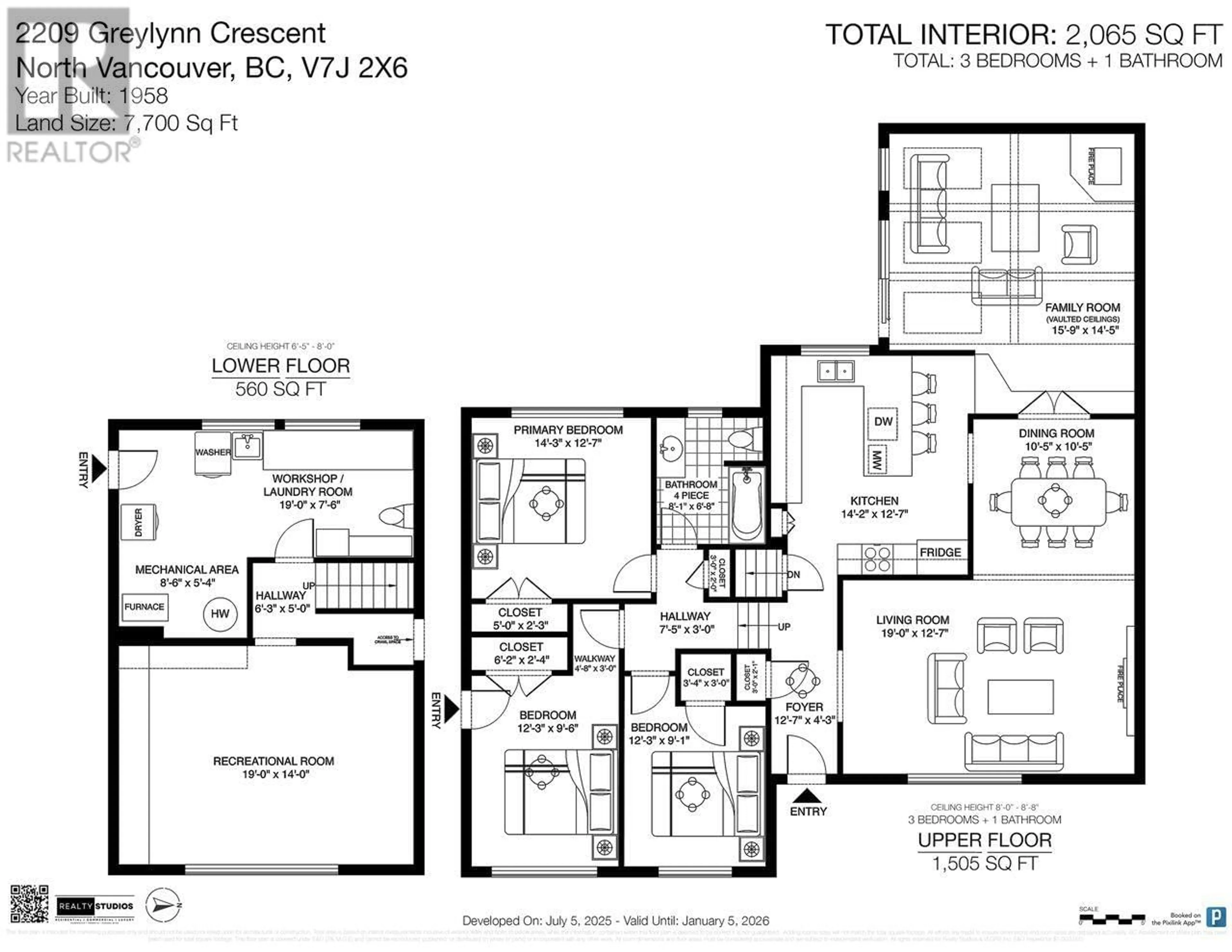 Floor plan for 2209 GREYLYNN CRESCENT, North Vancouver British Columbia V7J2X6
