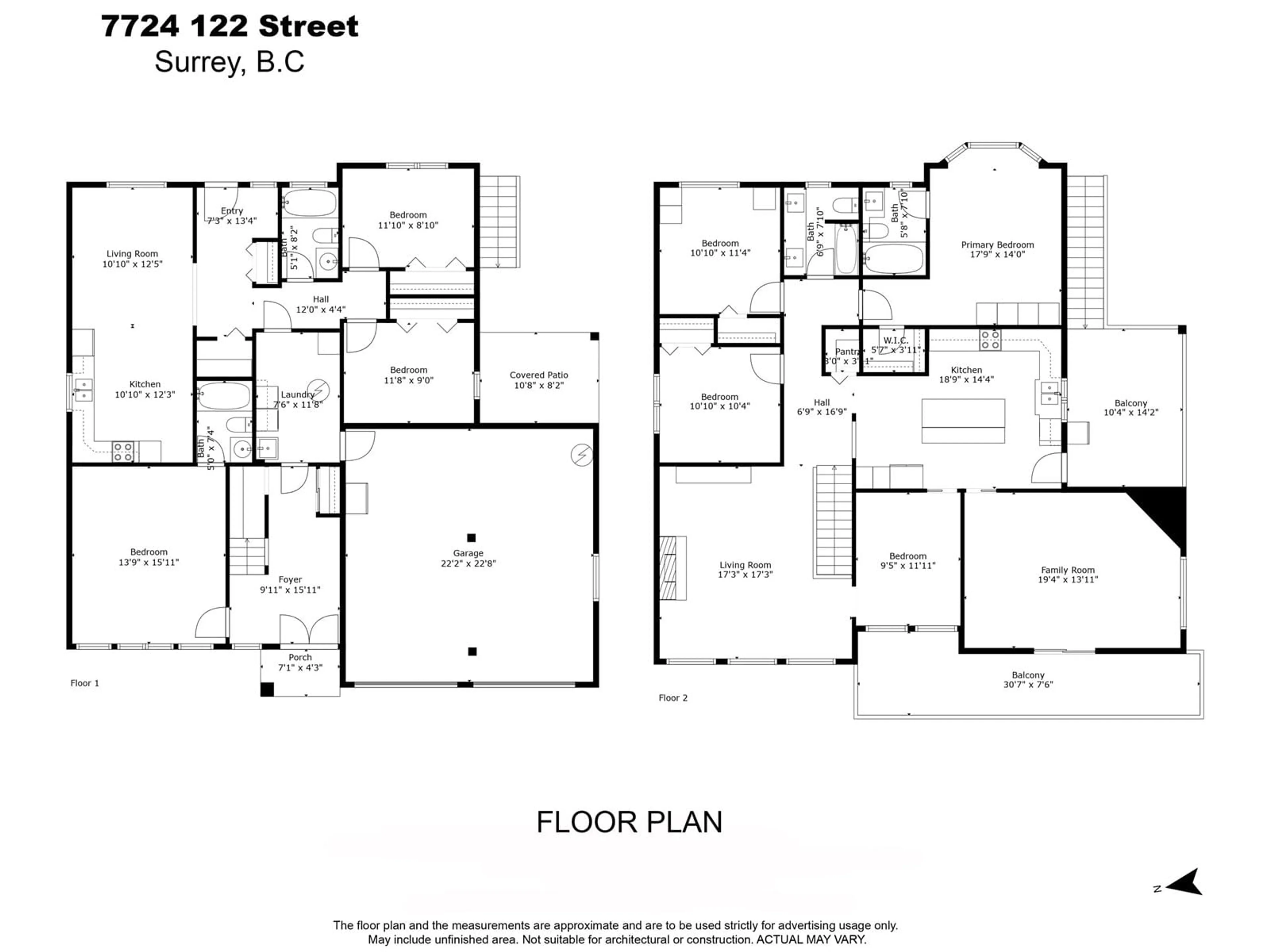 Floor plan for 7724 122, Surrey British Columbia V3W3S4