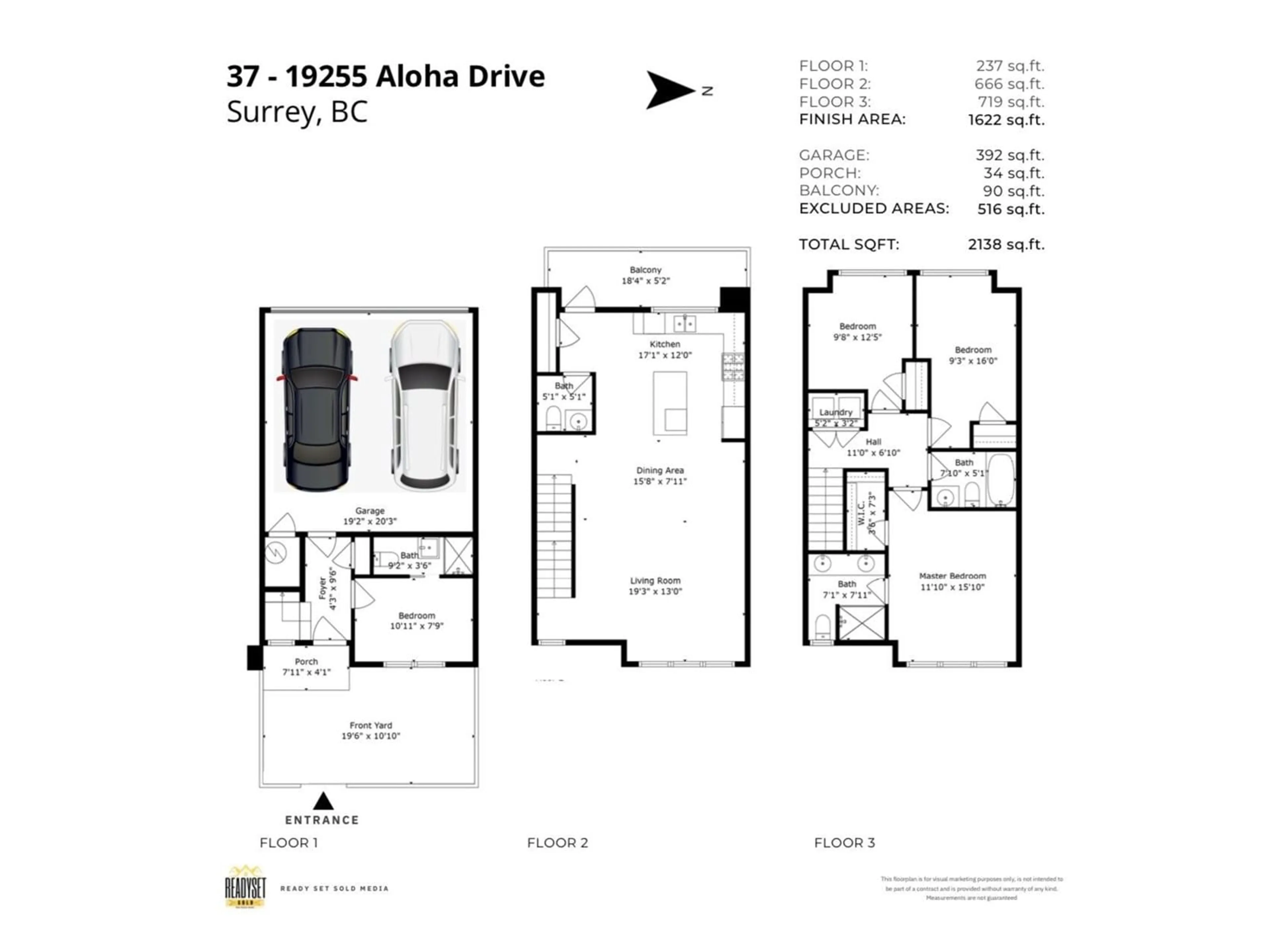 Floor plan for 37 - 19255 ALOHA DRIVE, Surrey British Columbia V4N6T8