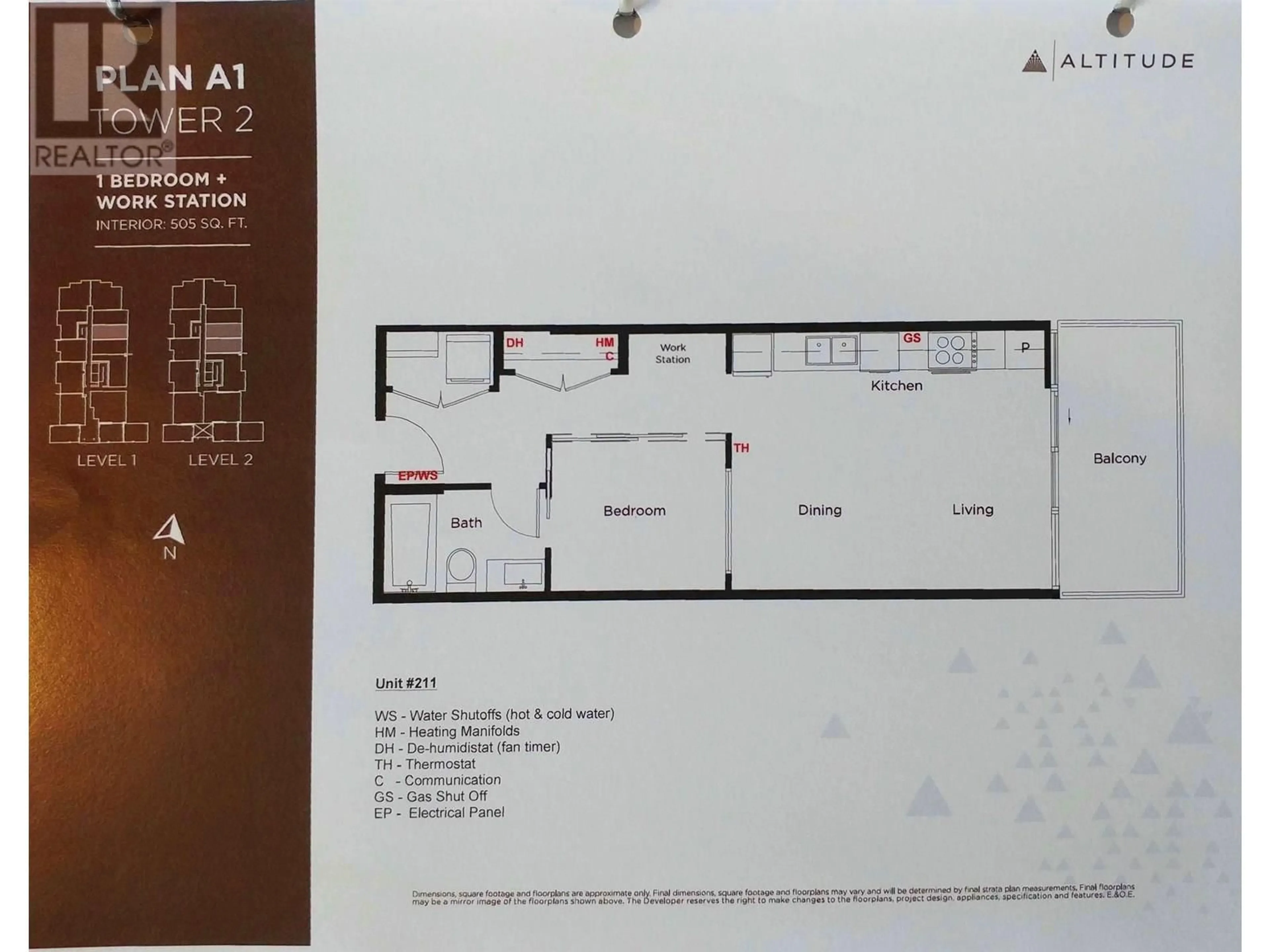Floor plan for 210 - 9060 UNIVERSITY CRESCENT, Burnaby British Columbia V5A0E1