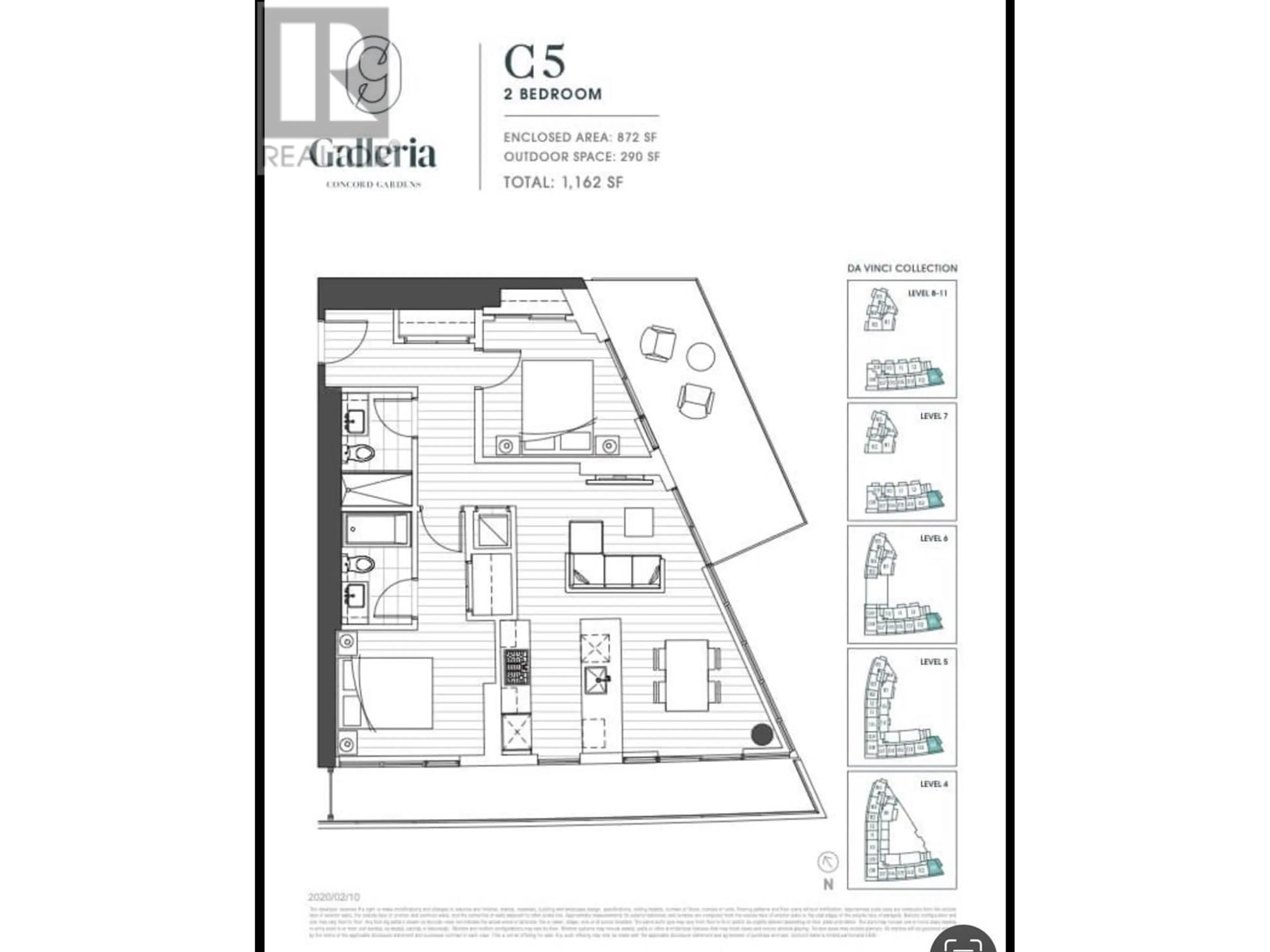 Floor plan for 1101 - 8555 CAPSTAN WAY, Richmond British Columbia V6X0W1
