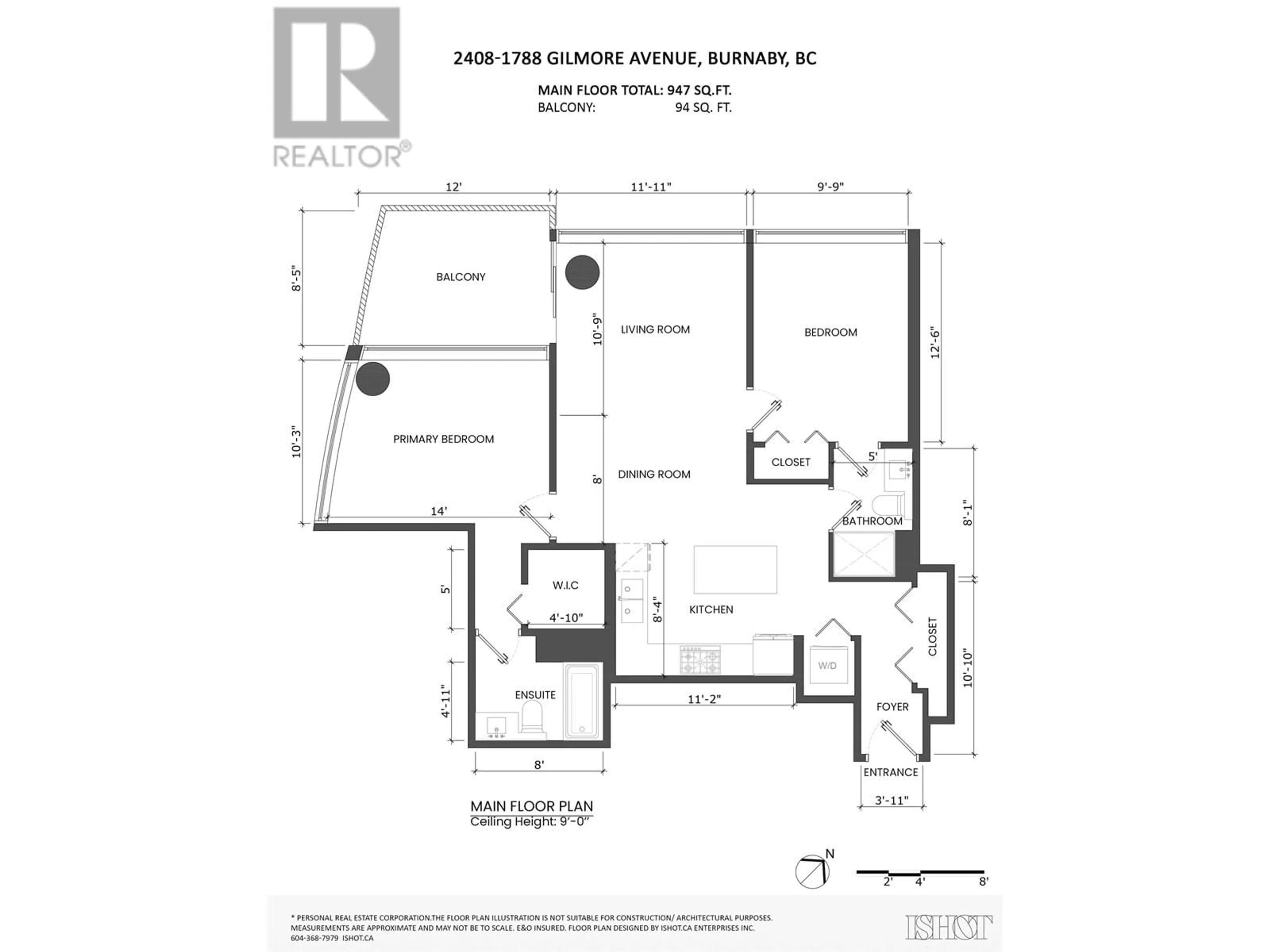 Floor plan for 2408 - 1788 GILMORE AVENUE, Burnaby British Columbia V5C0L5