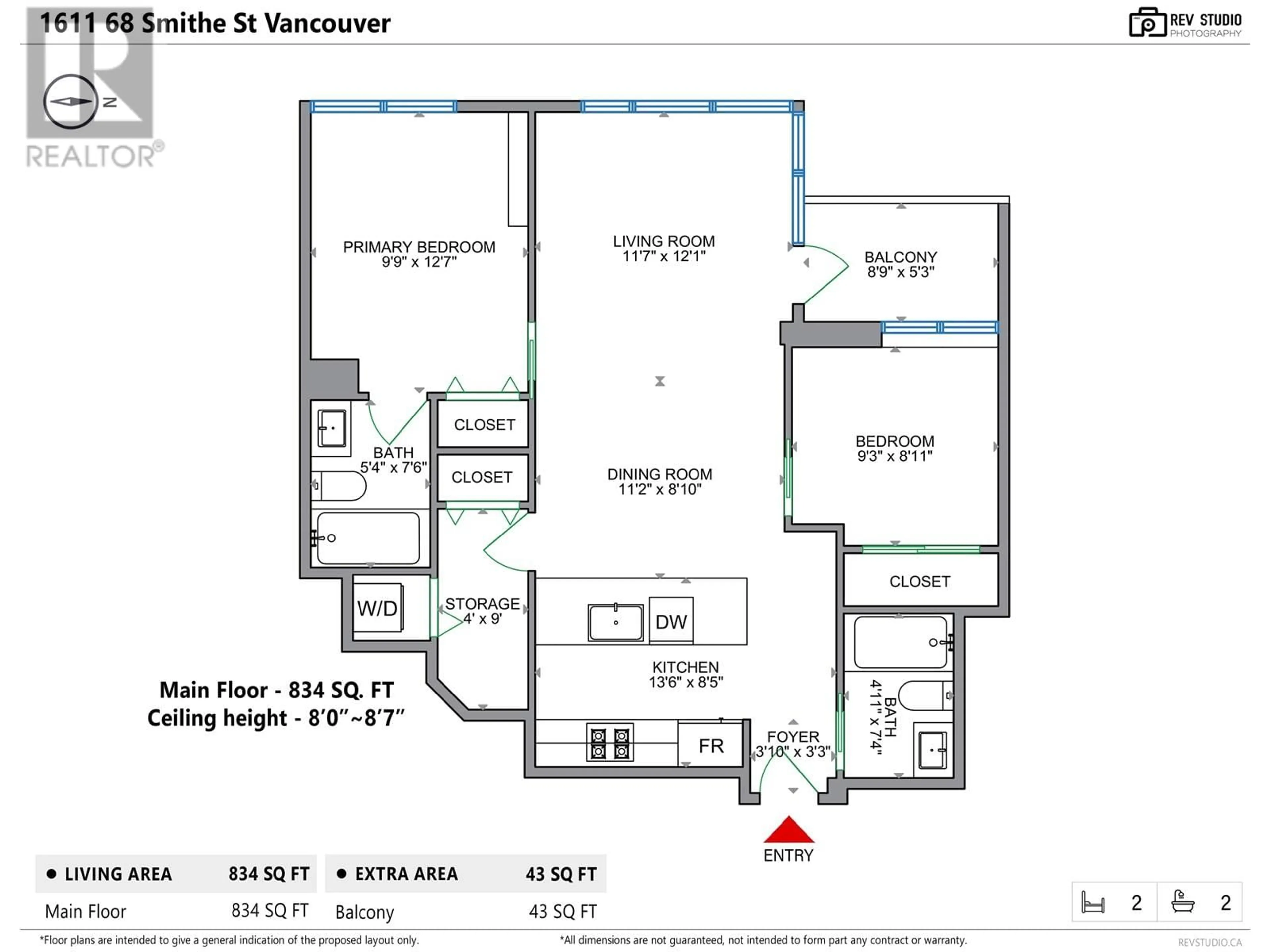 Floor plan for 1611 - 68 SMITHE STREET, Vancouver British Columbia V6B0P4