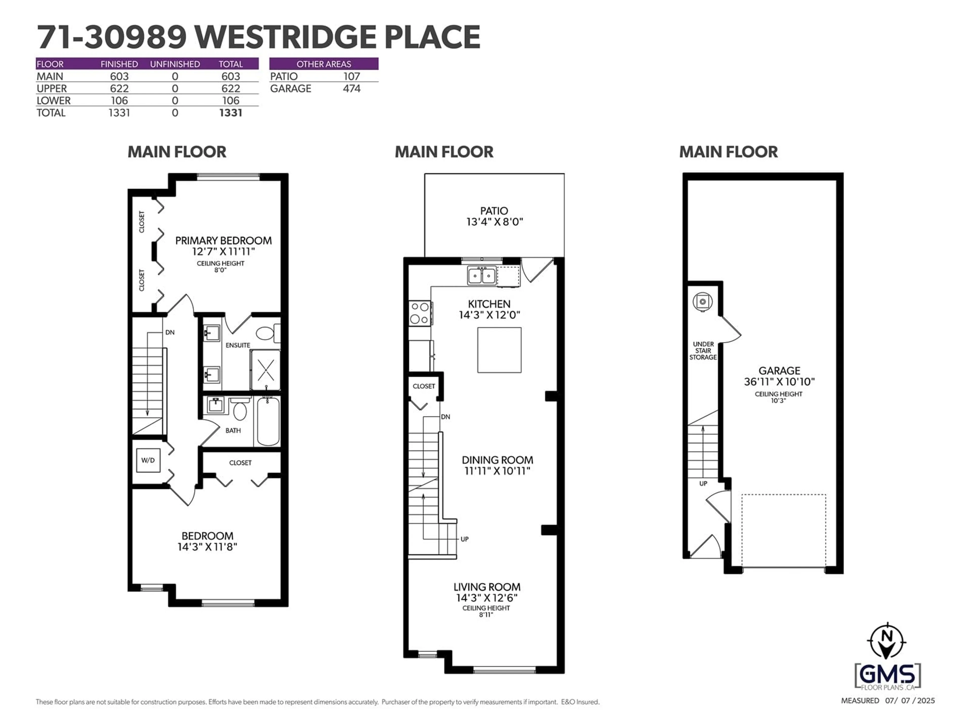 Floor plan for 71 - 30989 WESTRIDGE, Abbotsford British Columbia V2T0E7