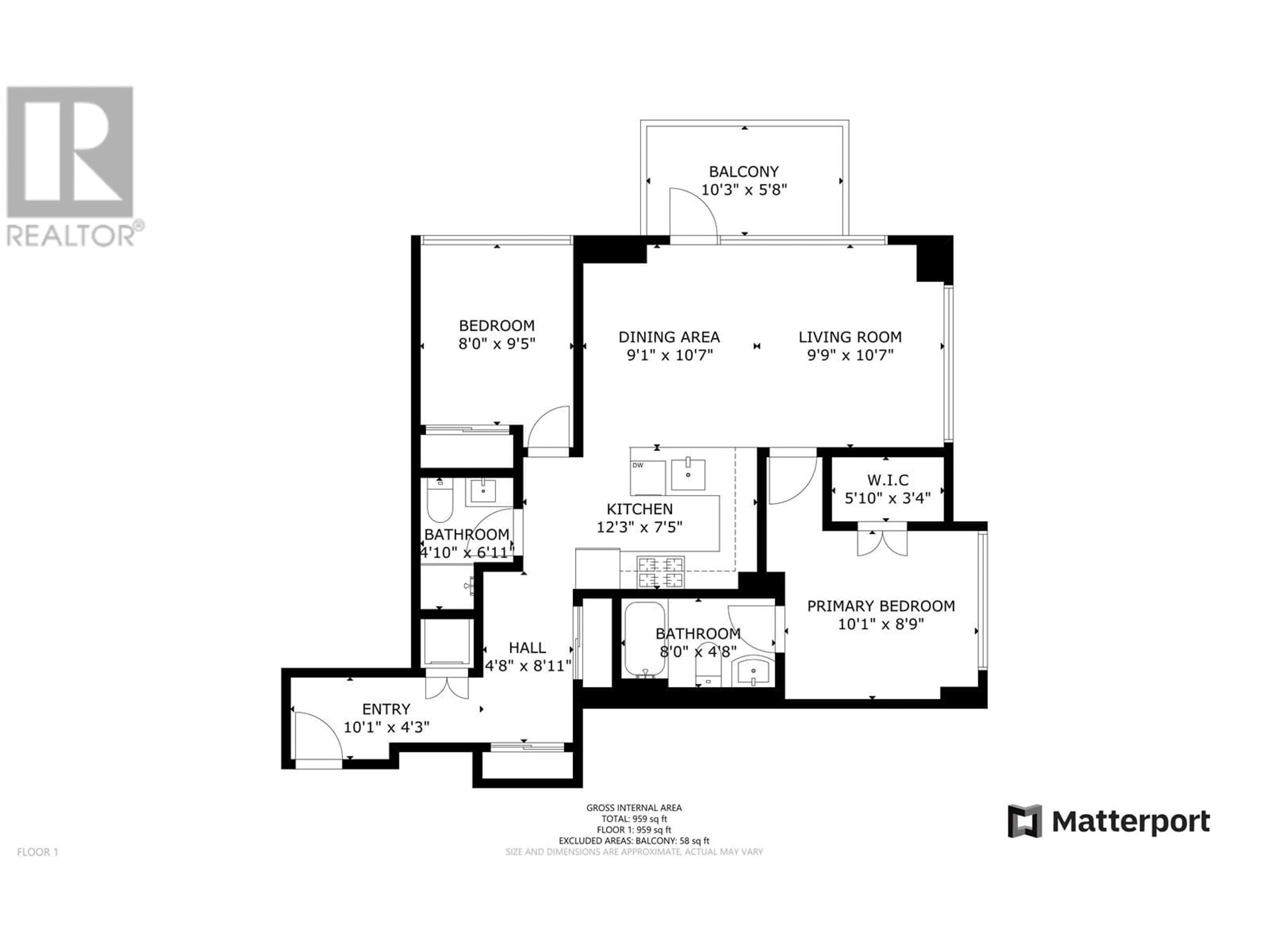 Floor plan for 1312 - 7988 ACKROYD ROAD, Richmond British Columbia V6X0K6