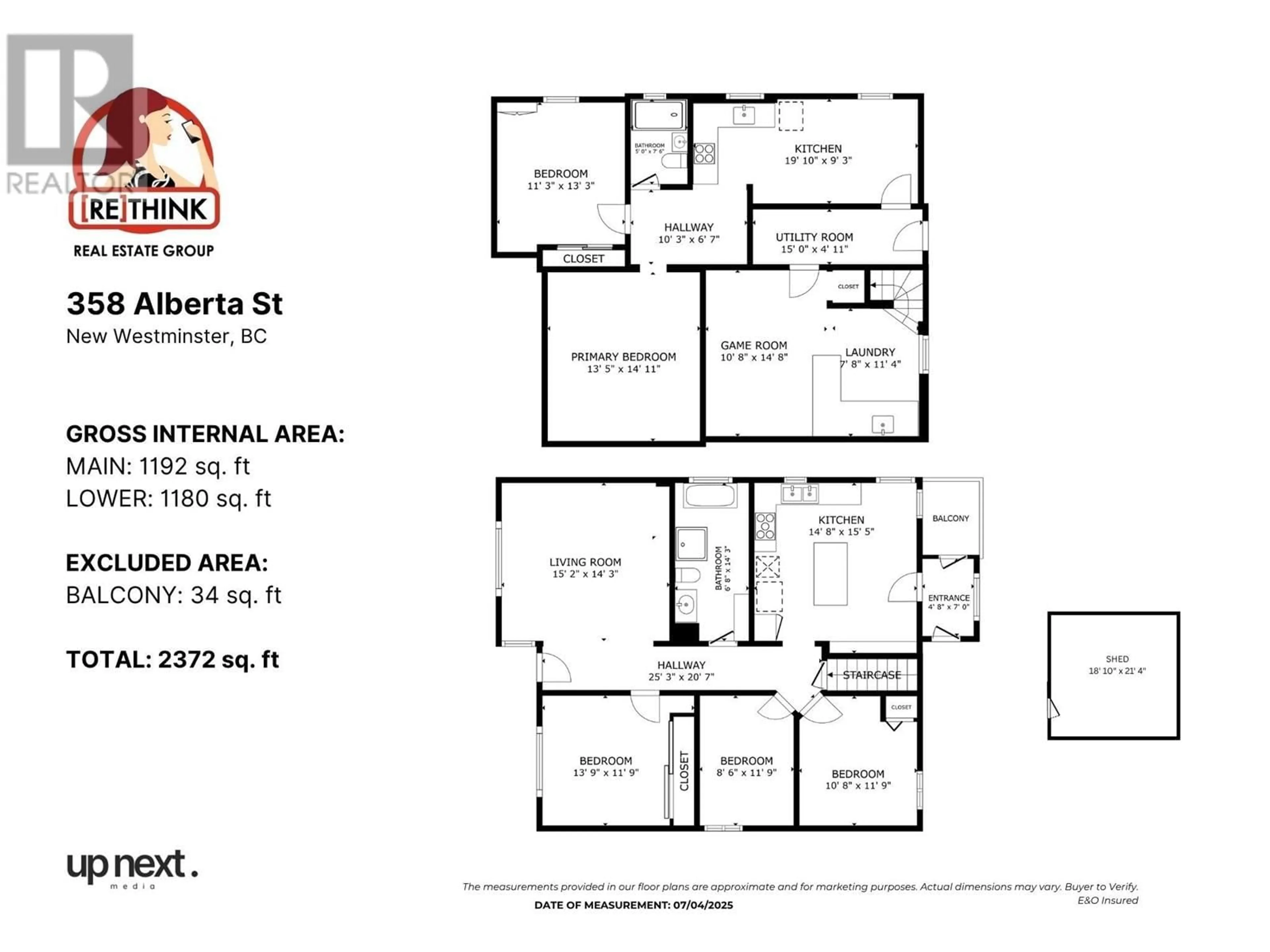 Floor plan for 358 ALBERTA STREET, New Westminster British Columbia V3L3J5