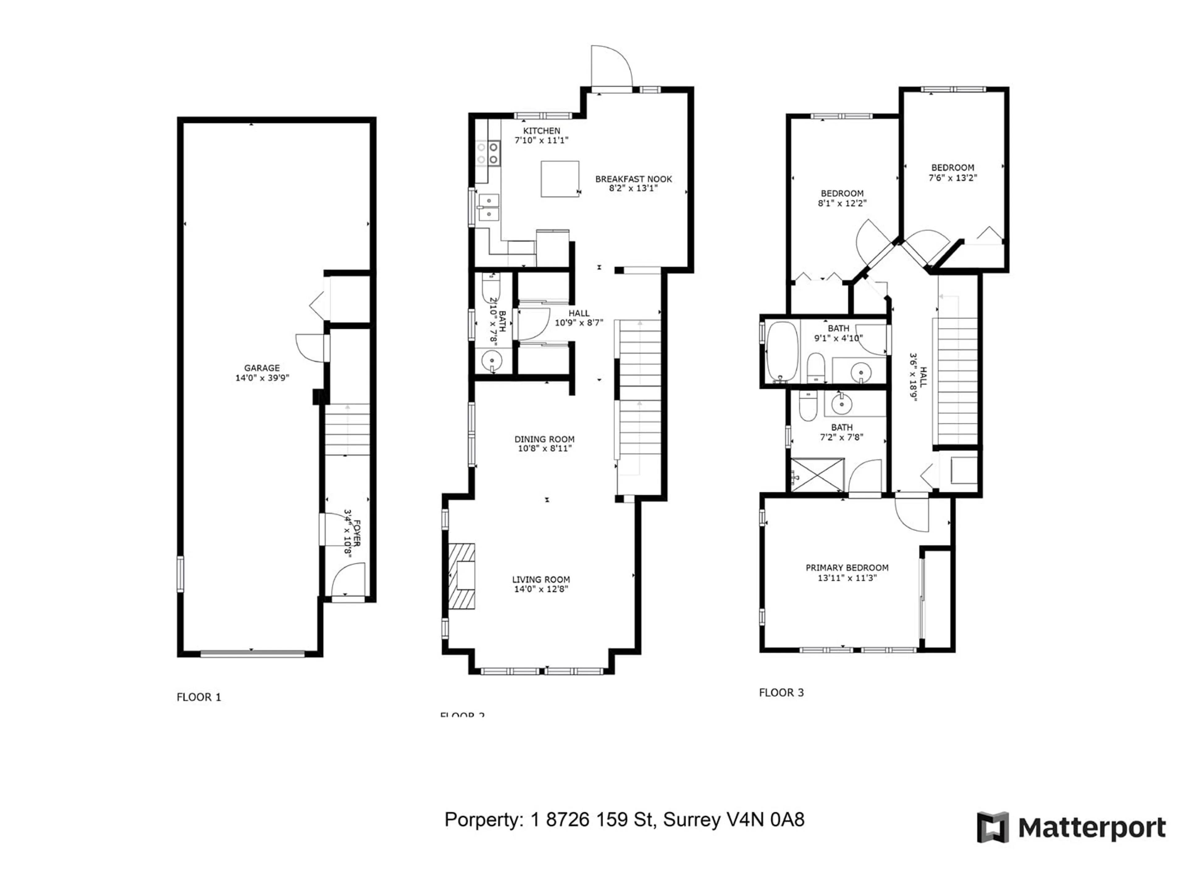 Floor plan for 1 - 8726 159, Surrey British Columbia V4N0A8