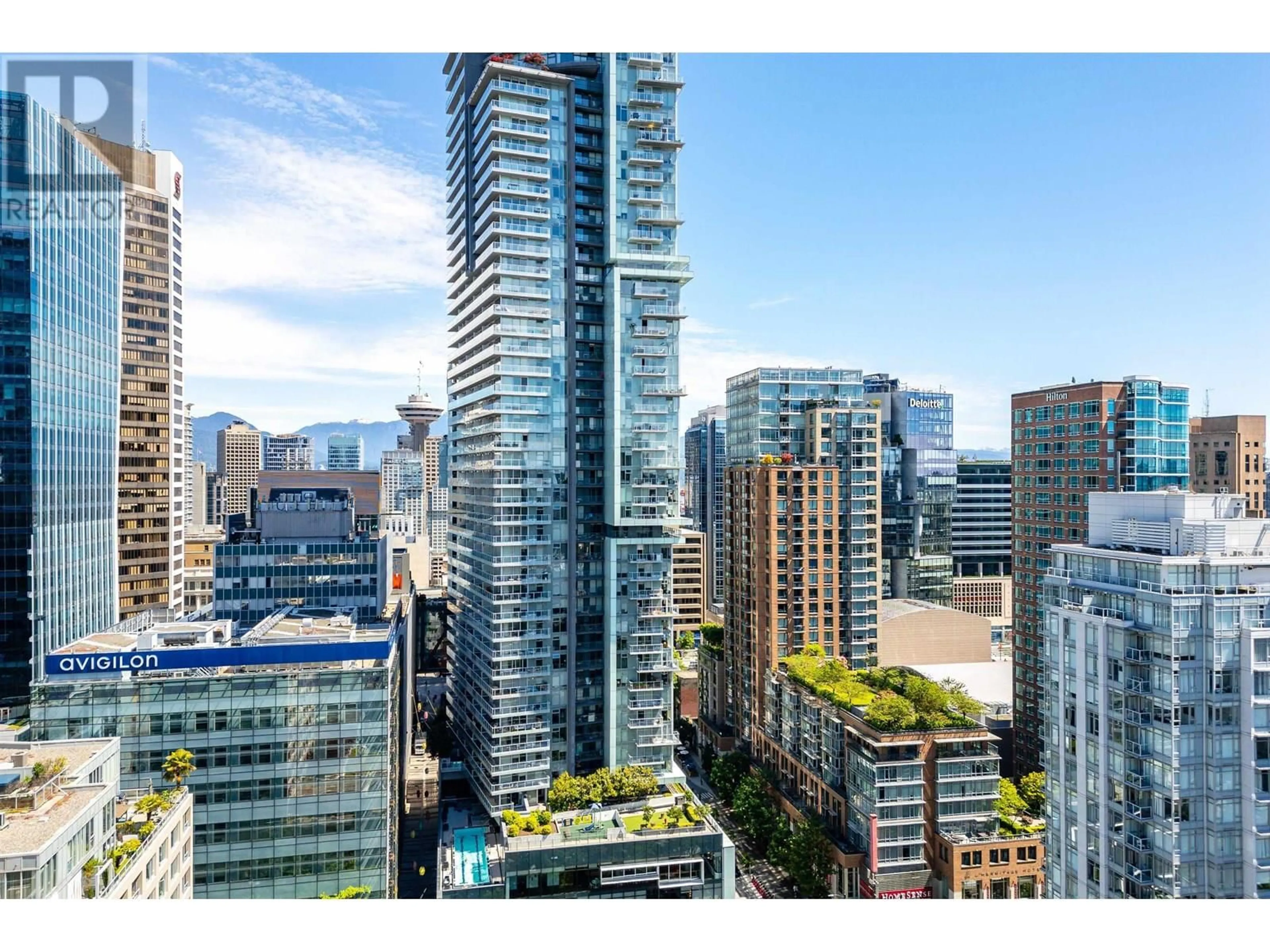 A pic from outside/outdoor area/front of a property/back of a property/a pic from drone, city buildings view from balcony for 1609 - 777 RICHARDS STREET, Vancouver British Columbia V6B0M6
