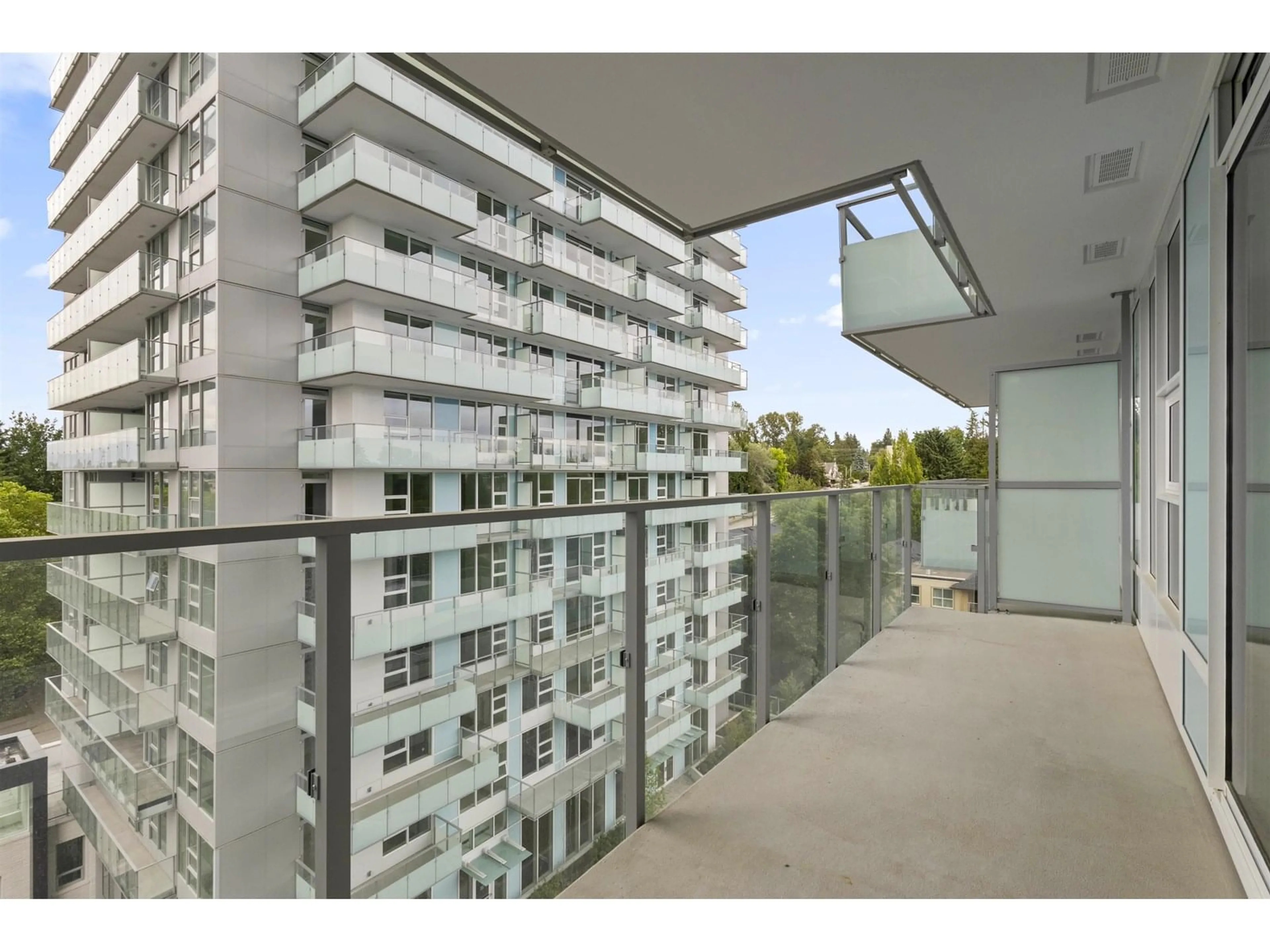 Balcony in the apartment, city buildings view from balcony for 901 - 13768 100, Surrey British Columbia V3T0V2