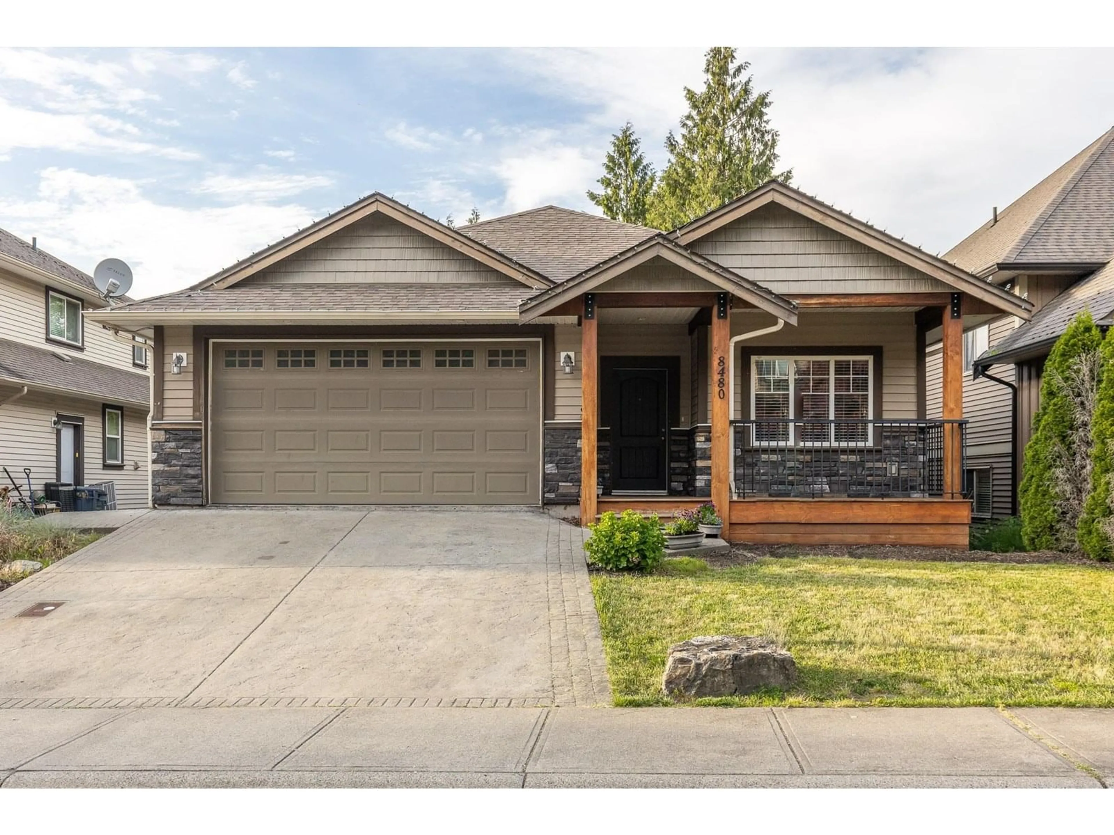 Home with brick exterior material, street for 8480 BRADSHAW PLACE, Chilliwack British Columbia V4Z0A7