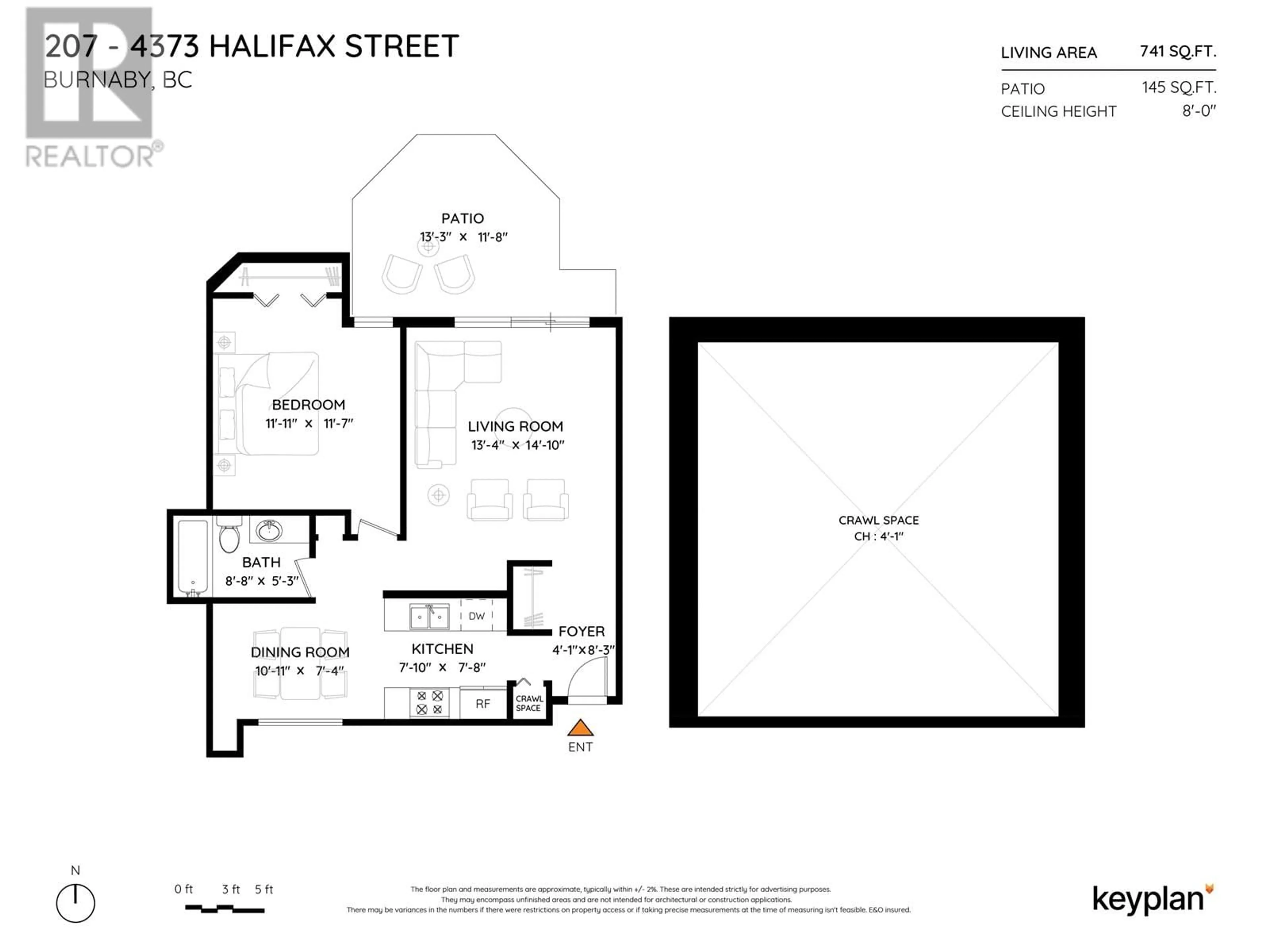 Floor plan for 207 - 4373 HALIFAX STREET, Burnaby British Columbia V5C5Z2