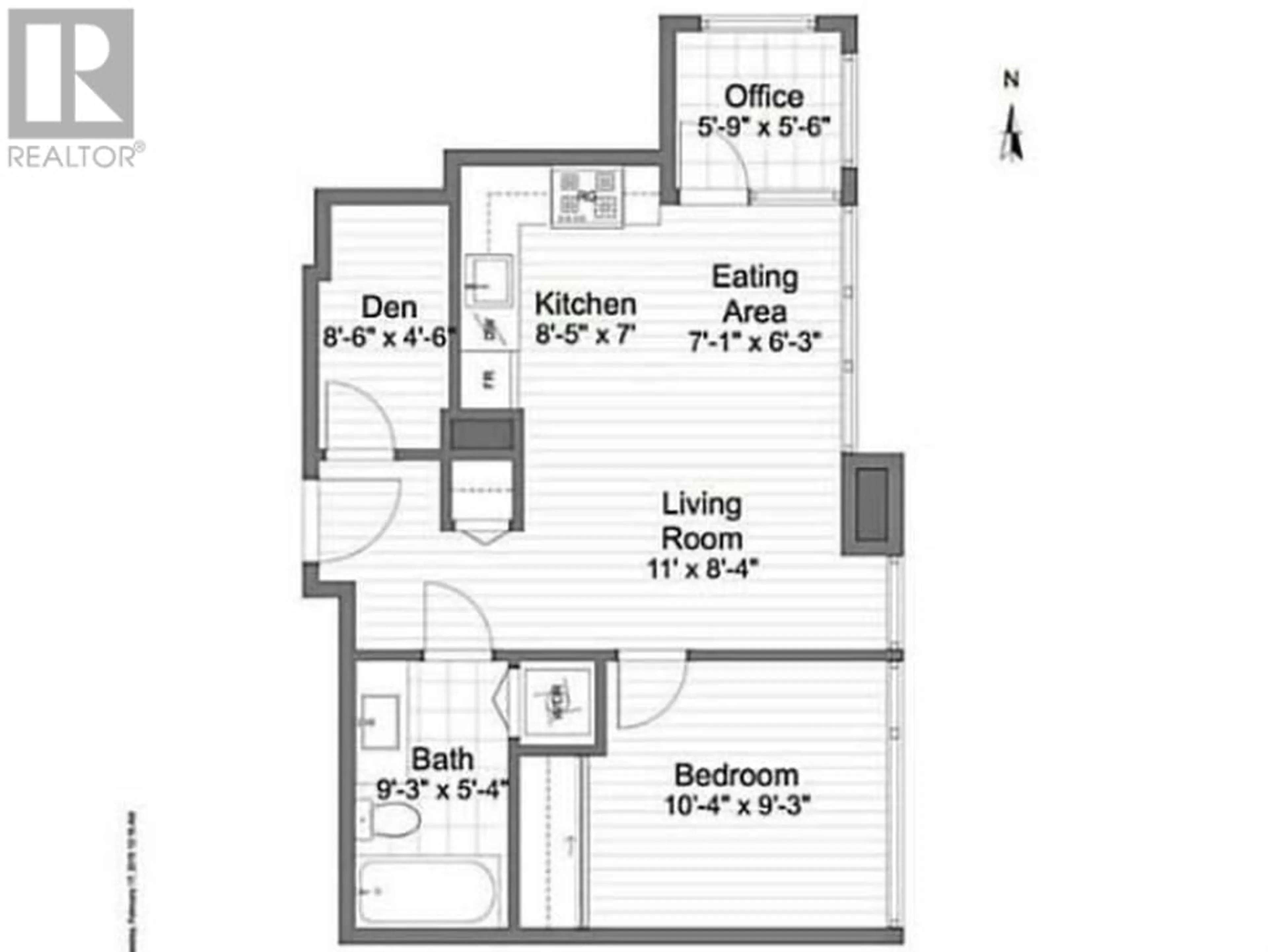 Floor plan for 701 - 1068 BROADWAY WAY, Vancouver British Columbia V6H0A7