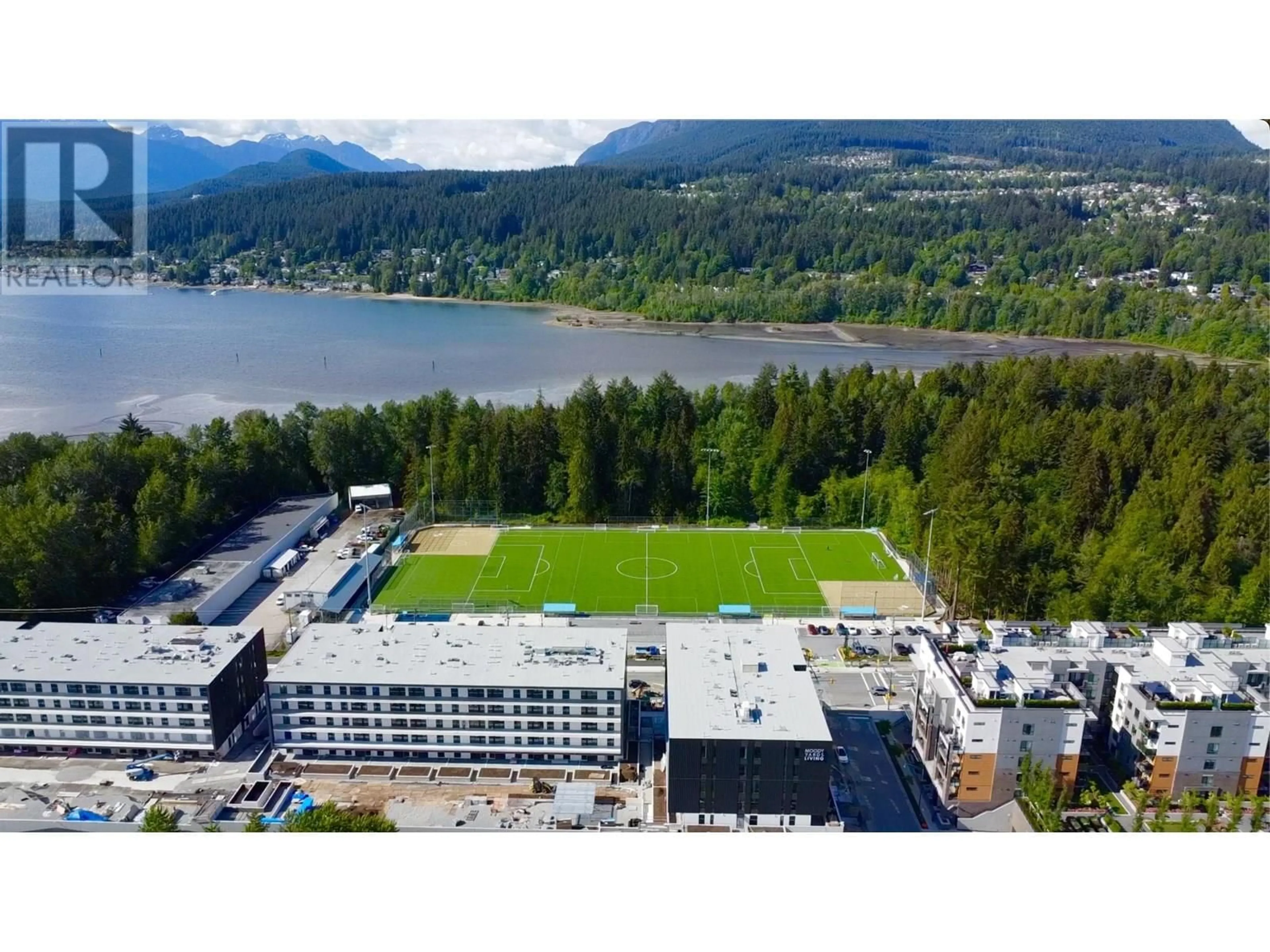 A pic from outside/outdoor area/front of a property/back of a property/a pic from drone, mountain view for 514 - 3055 MURRAY STREET, Port Moody British Columbia V3H1X3