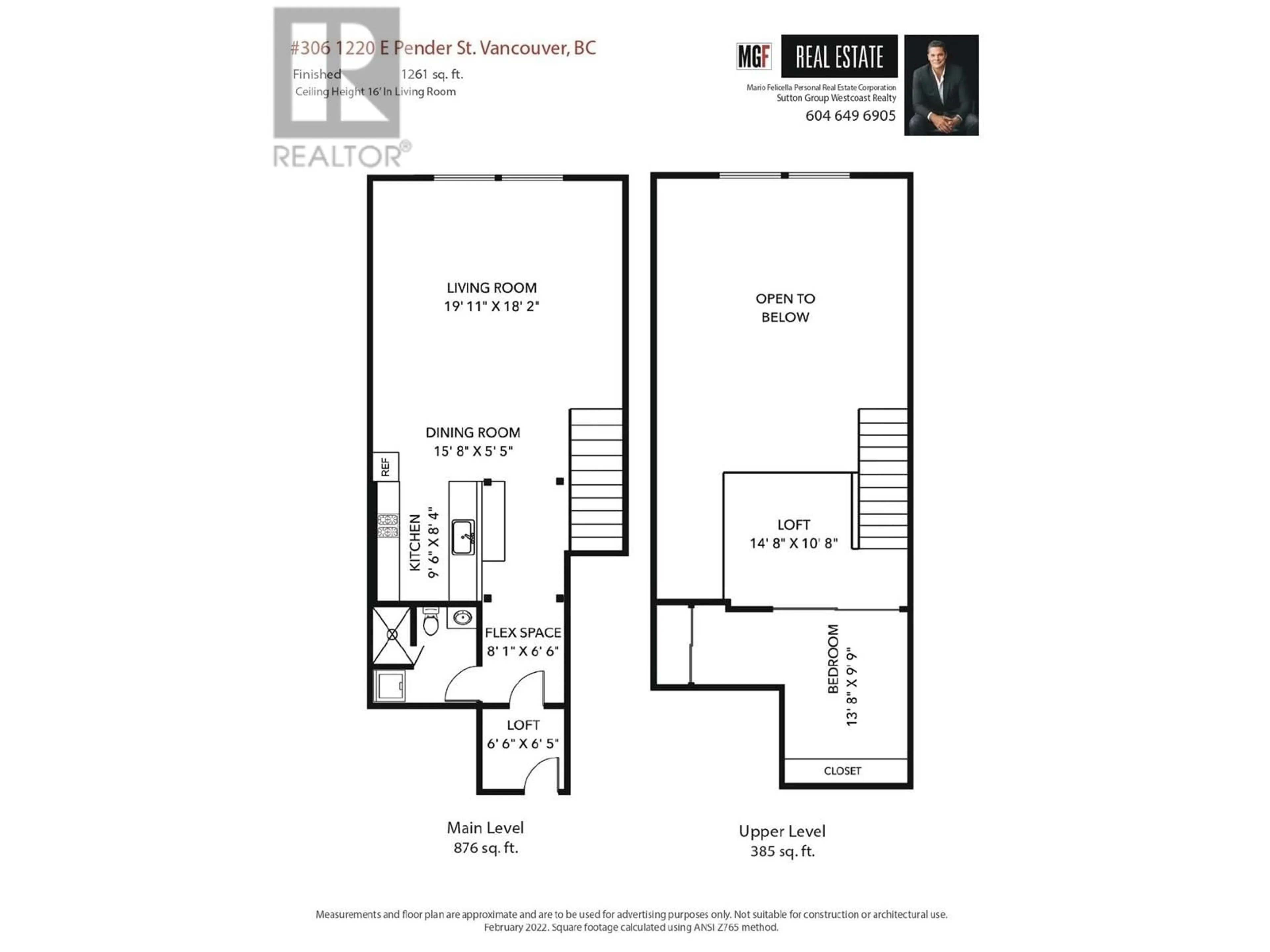 Floor plan for 302 - 1220 PENDER STREET, Vancouver British Columbia V6A1W8