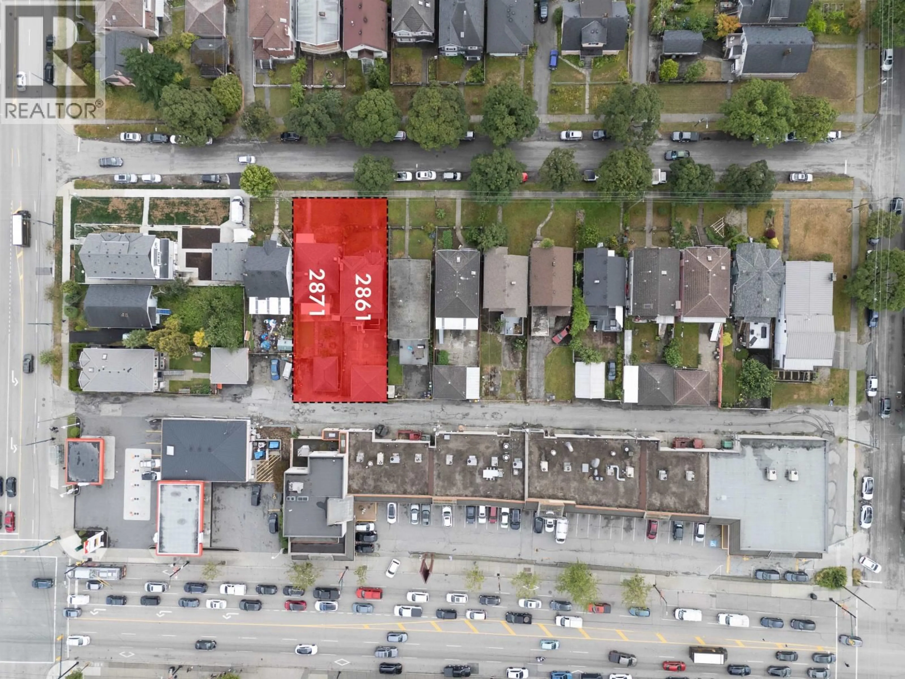 A pic from outside/outdoor area/front of a property/back of a property/a pic from drone, street for 2861 PENDER STREET, Vancouver British Columbia V5K2C1