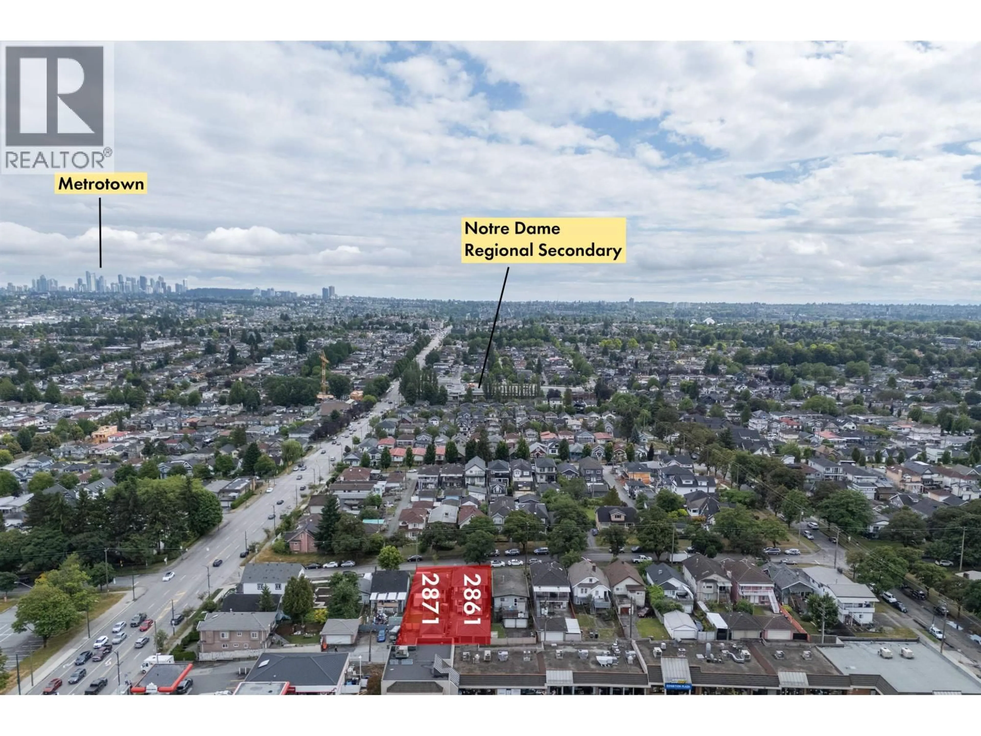 A pic from outside/outdoor area/front of a property/back of a property/a pic from drone, street for 2861 PENDER STREET, Vancouver British Columbia V5K2C1