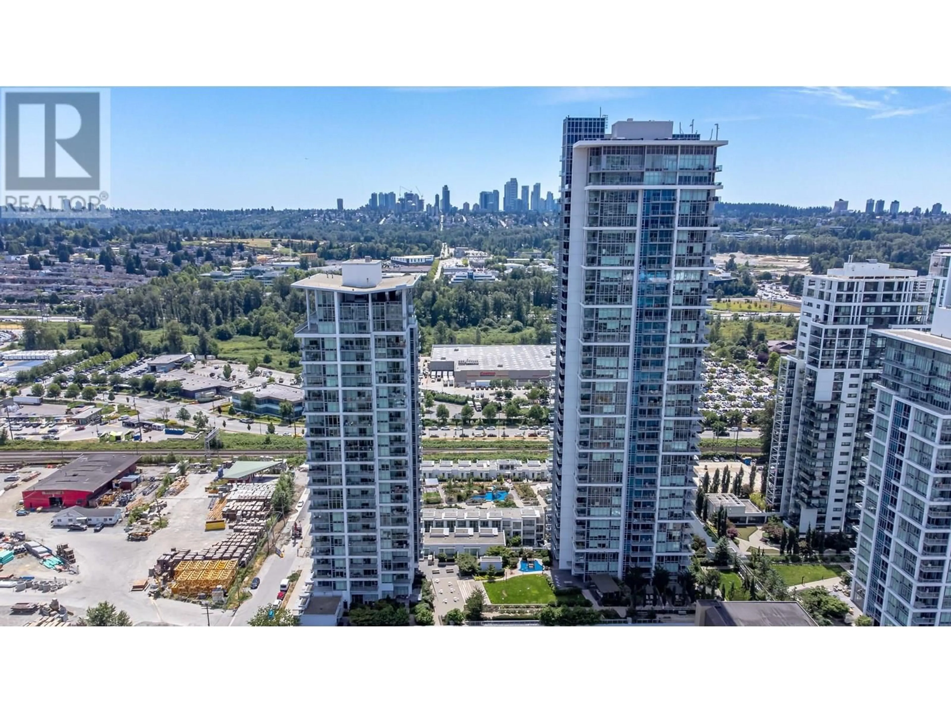 A pic from outside/outdoor area/front of a property/back of a property/a pic from drone, city buildings view from balcony for 2702 - 2351 BETA AVENUE, Burnaby British Columbia V5C0M2