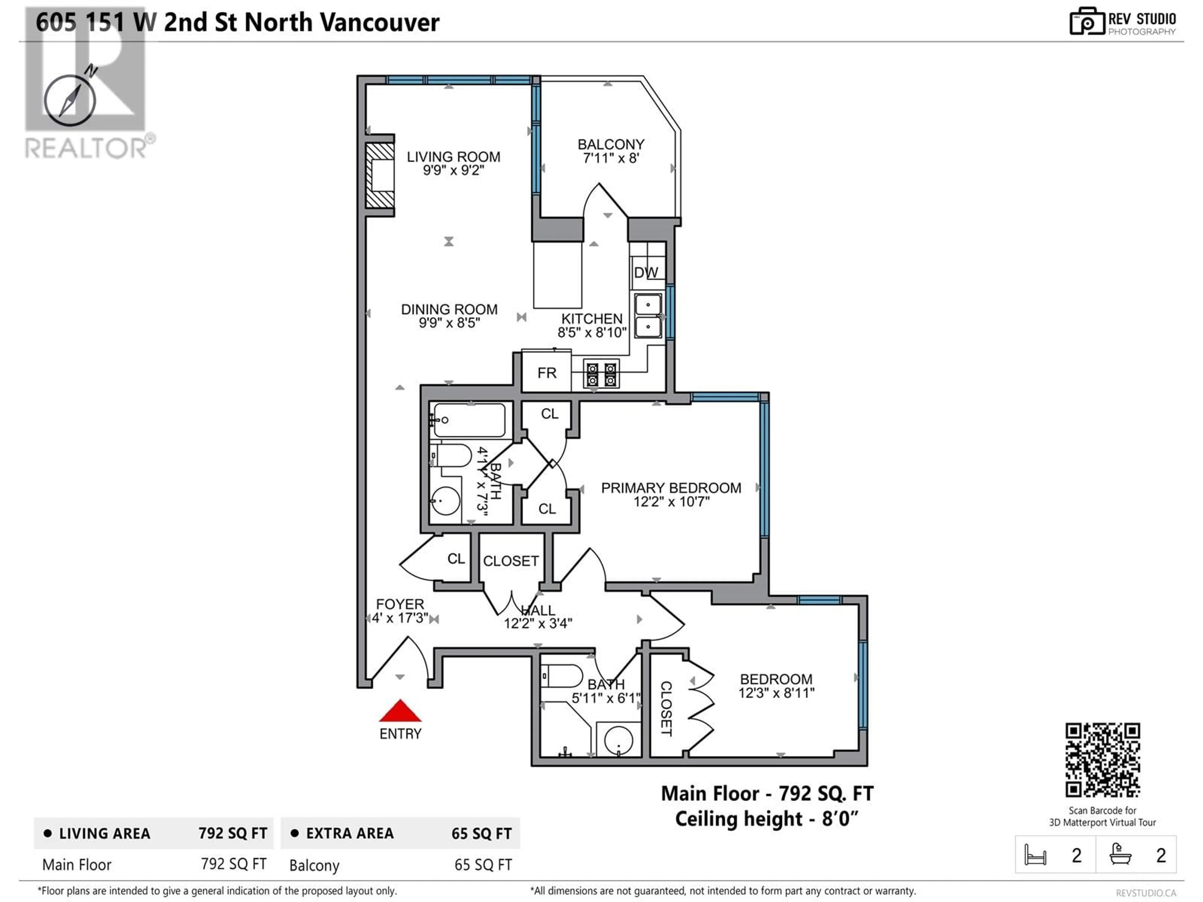 Floor plan for 605 - 151 2ND STREET, North Vancouver British Columbia V7M3P1