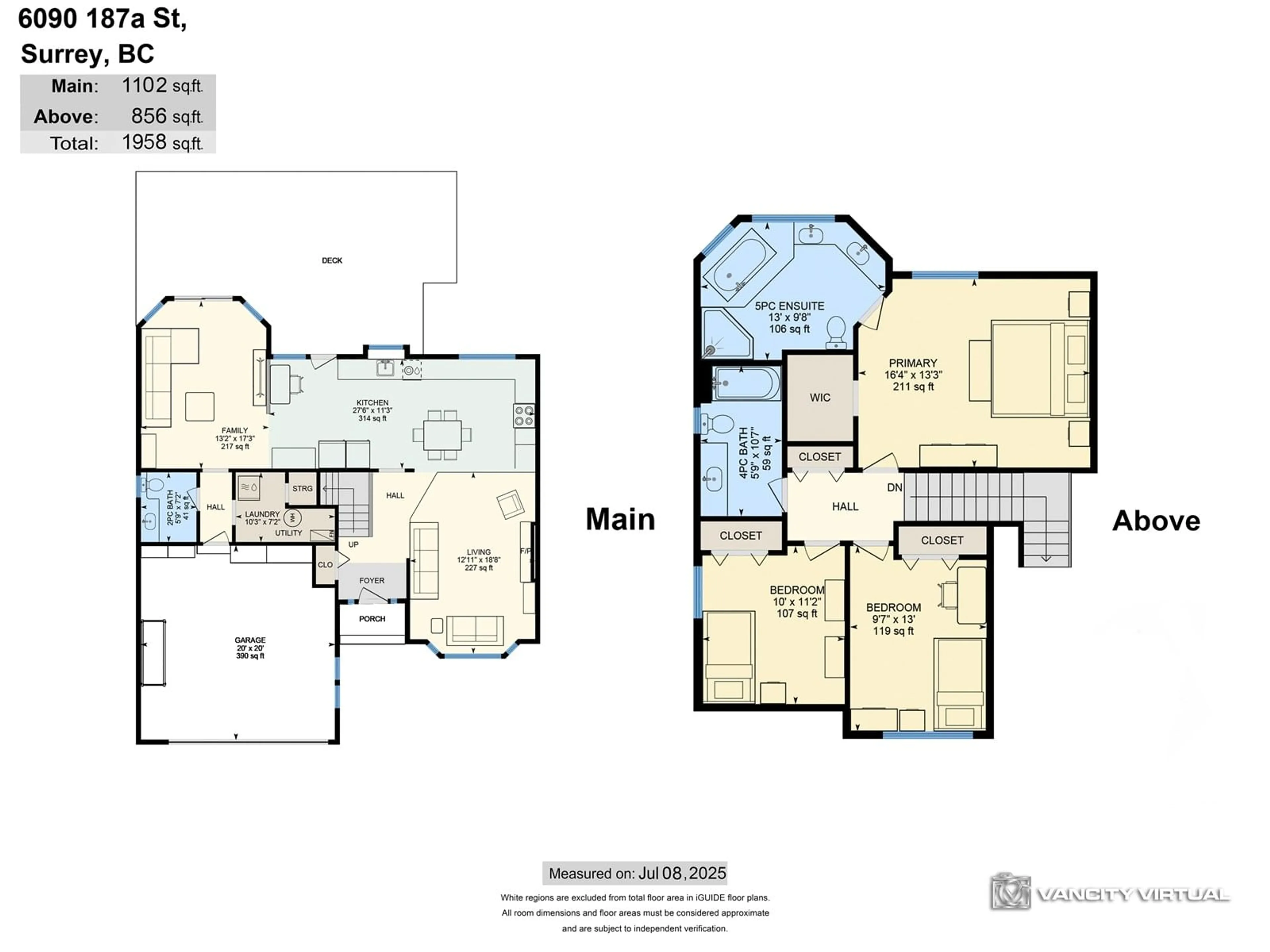 Floor plan for 6090 187A, Surrey British Columbia V3S7R6