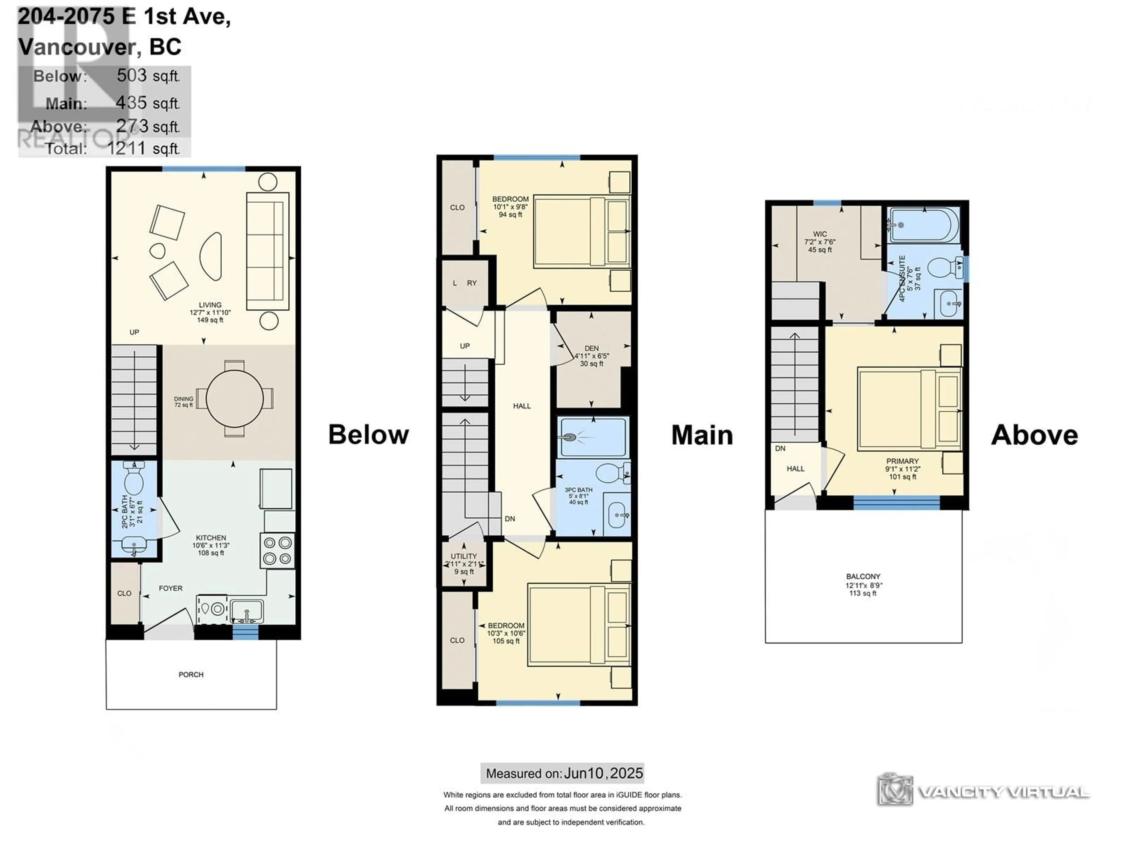 Floor plan for 204 - 2075 EAST 1ST AVENUE, Vancouver British Columbia V5N1B6