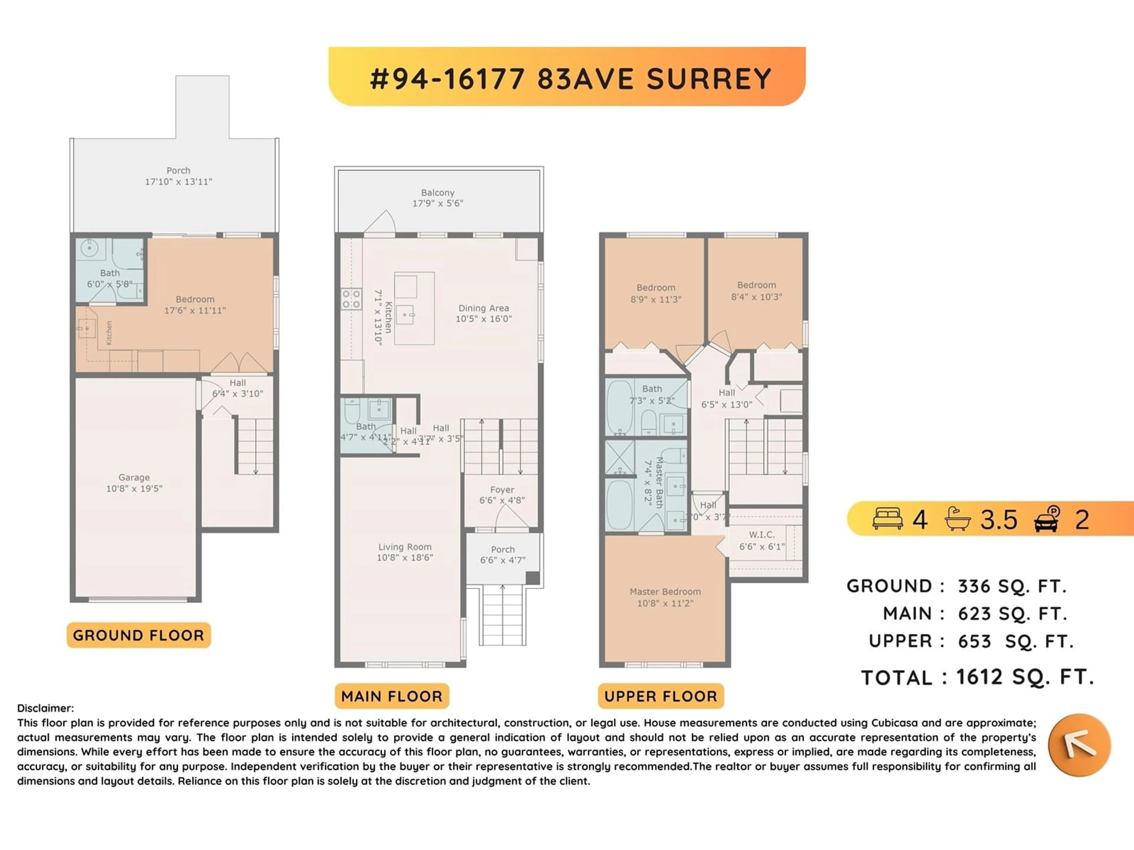 Floor plan for 94 - 16177 83, Surrey British Columbia V4N5T3
